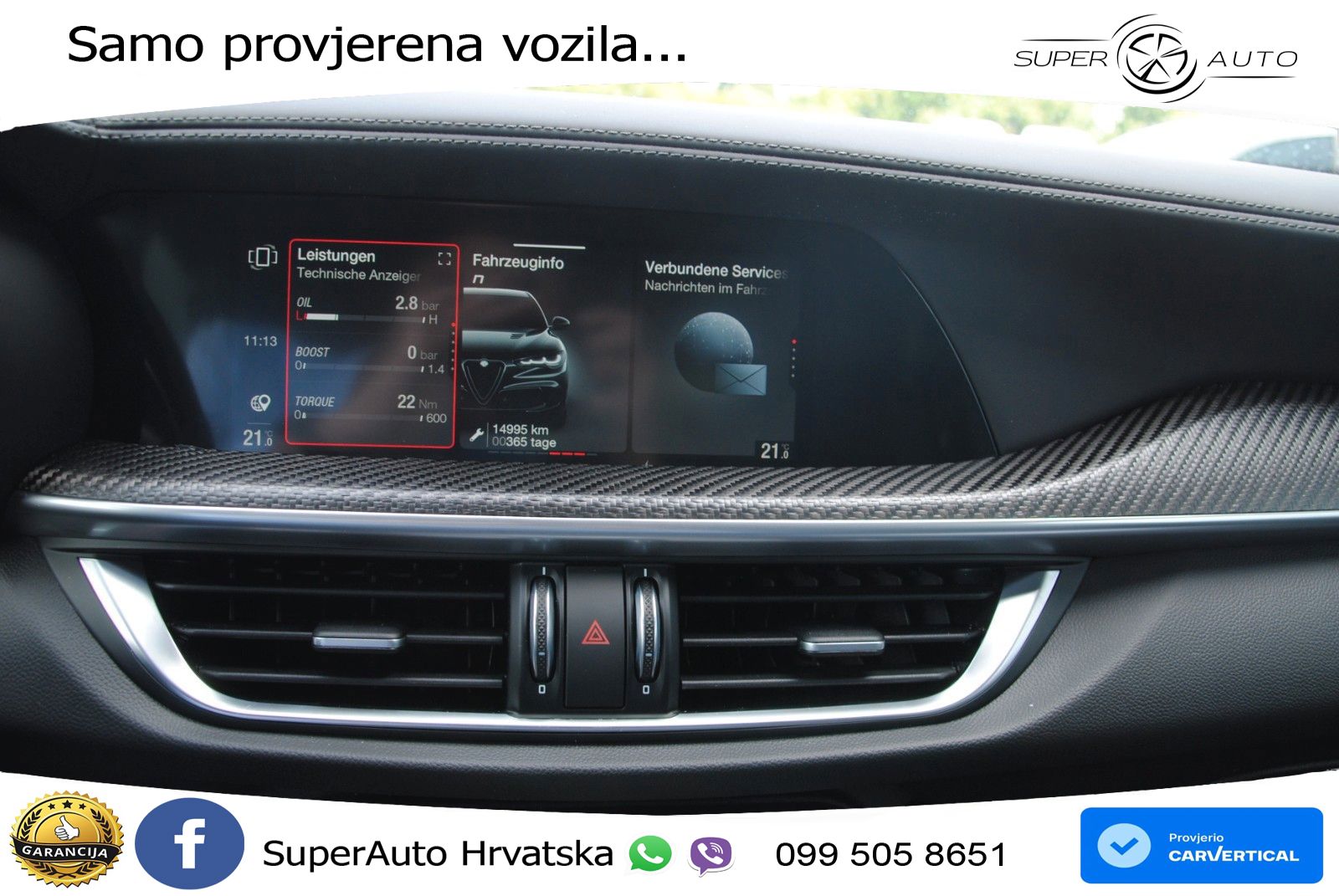 Alfa Romeo Stelvio Quadrifoglio 2.9 V6 Bi-Turbo (520 KS) Q4 Automatic LED+GR SJED+ACC