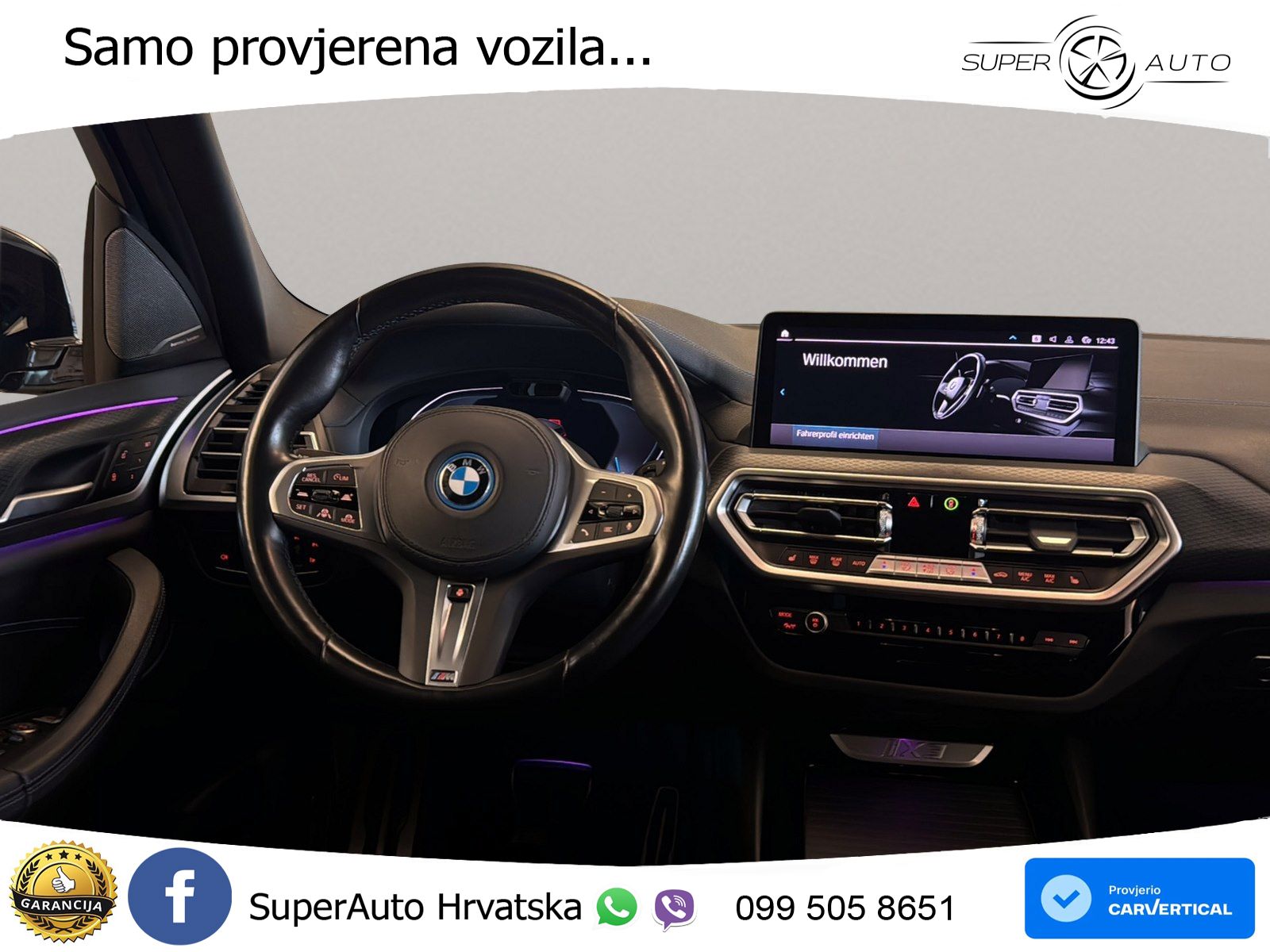 BMW iX3 80 kWh (286 KS) M Sport LED+GR SJED+ACC