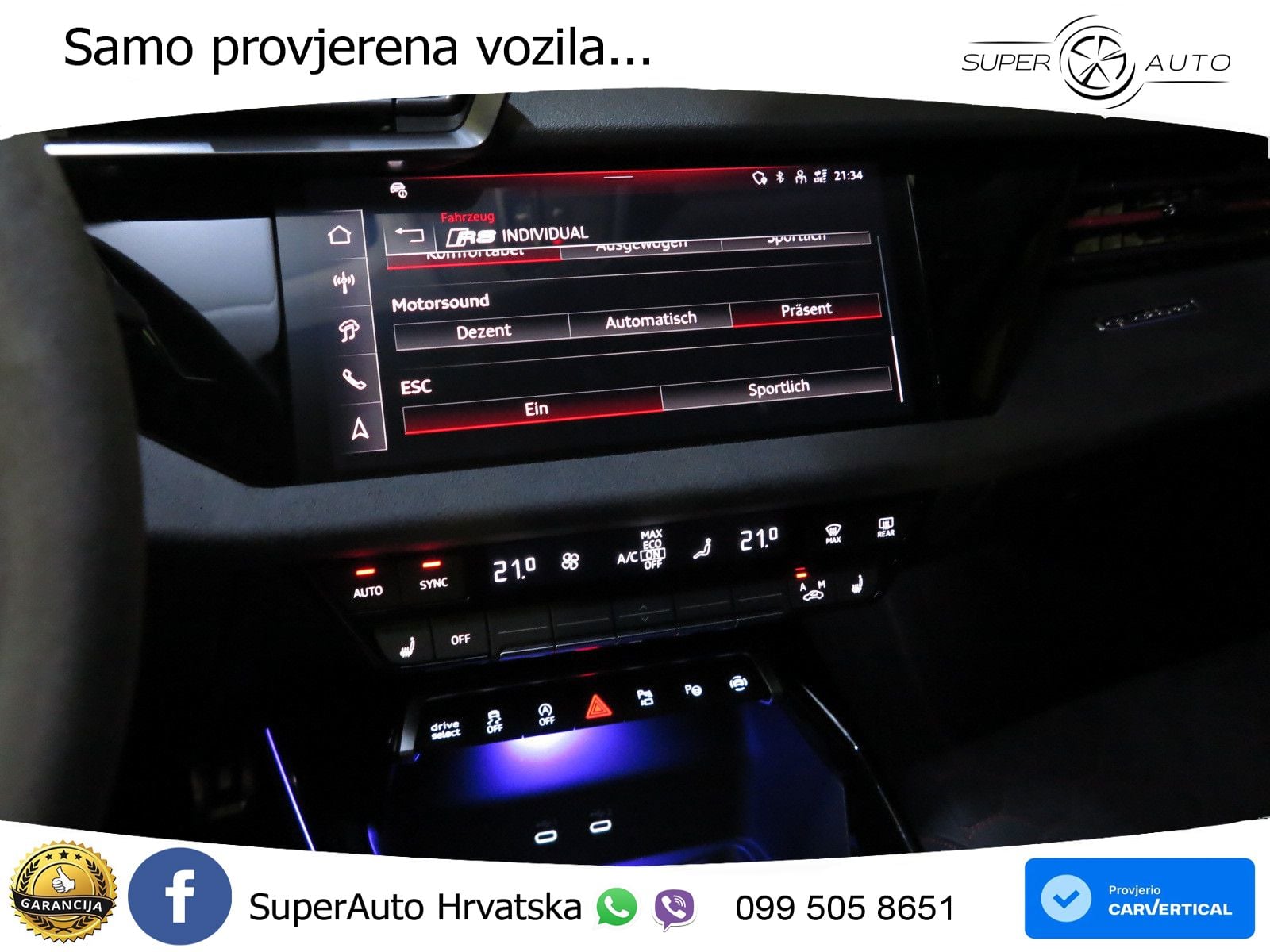 Audi RS3 Sedan 2.5 TFSI (400 KS) quattro S tronic LED+GR SJED+ACC