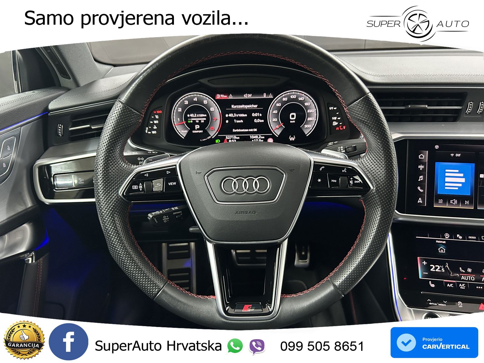 Audi A6 55 TFSI V6 (340 KS) quattro S tronic 3x S line ZRAČNI+ACC+GR SJED+KAM