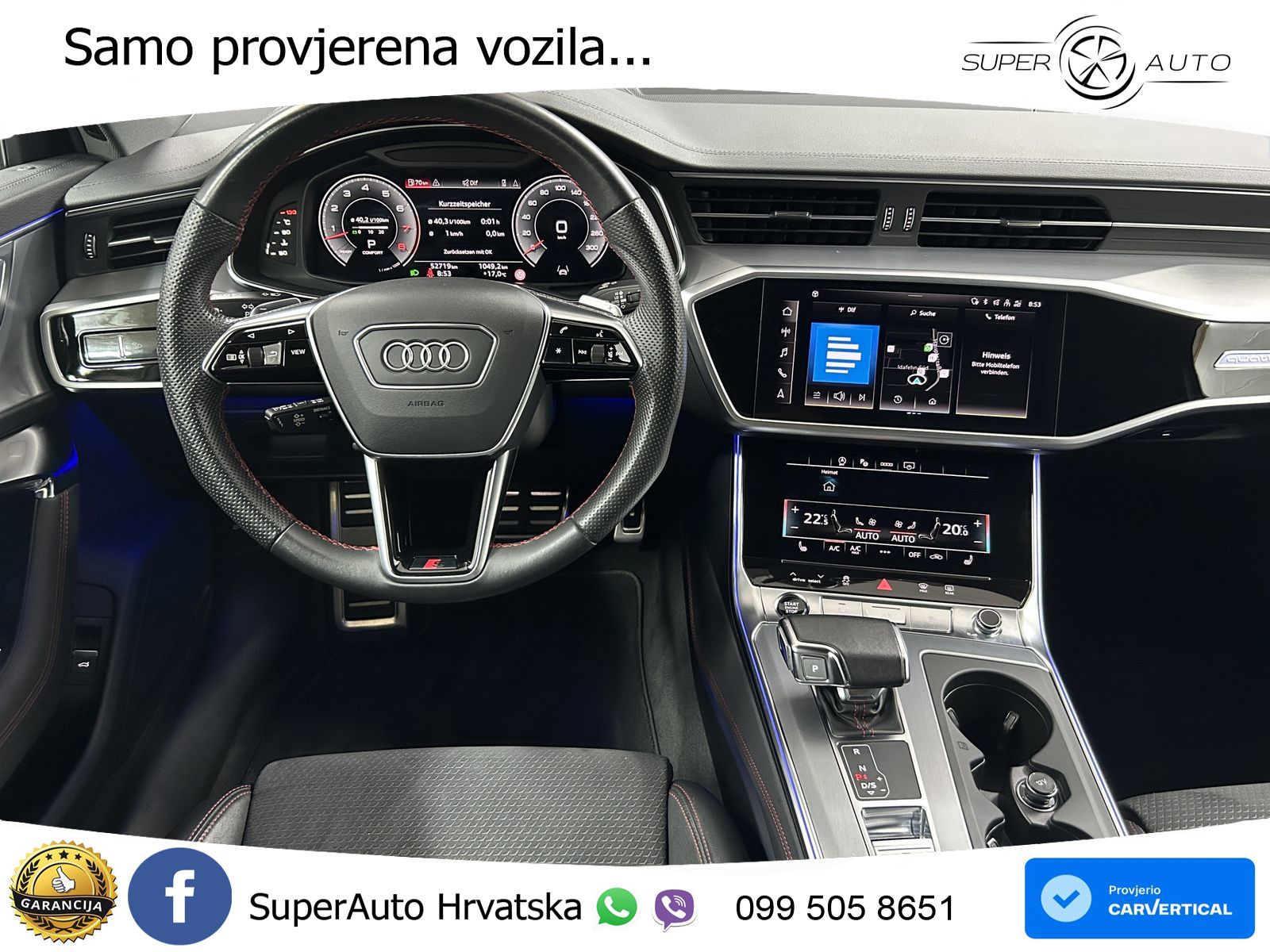 Audi A6 55 TFSI V6 (340 KS) quattro S tronic 3x S line ZRAČNI+ACC+GR SJED+KAM