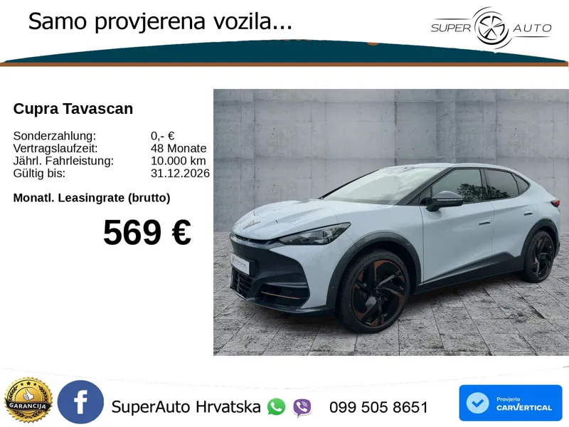Cupra Tavascan 82 kWh (286 KS) MATRIX+GR SJED+KAM