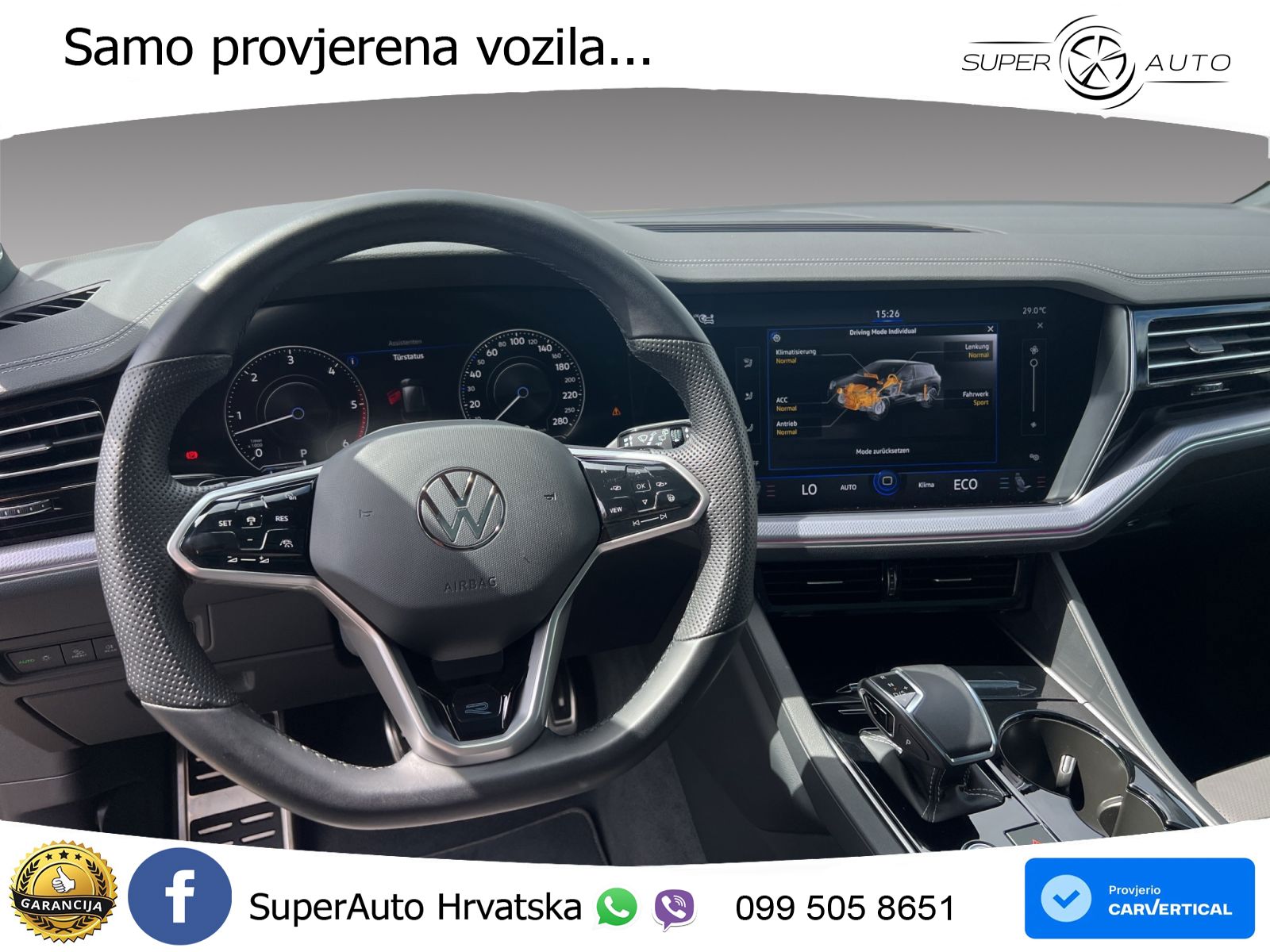 Volkswagen Touareg 3.0 V6 TDI (286 KS) 4MOTION Tiptronic R-Line ZRAČNI+ACC+GR SJED+KAM+PANO
