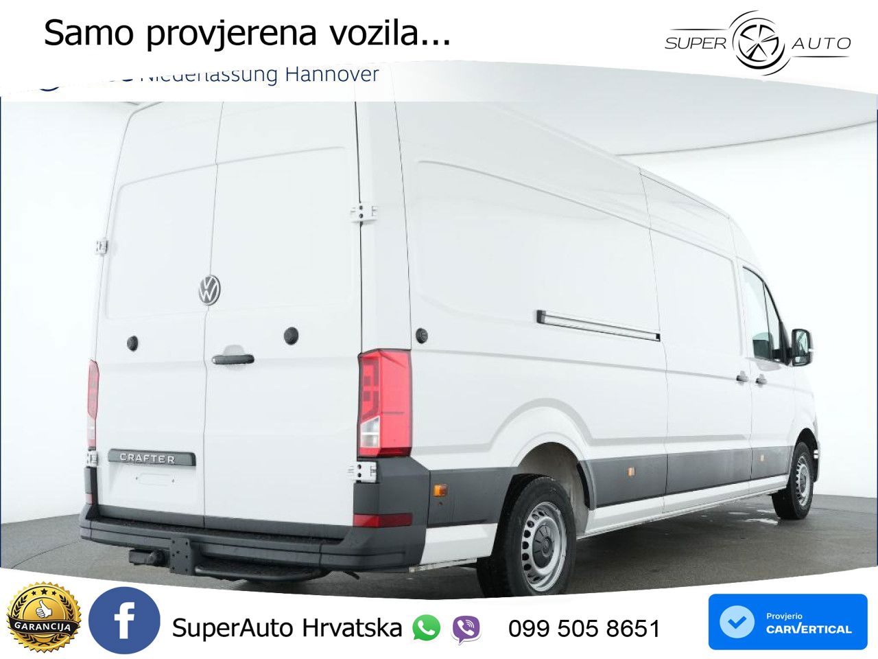 Volkswagen Crafter Kasten langer Radstand vorn.AHK Klima 140 KS