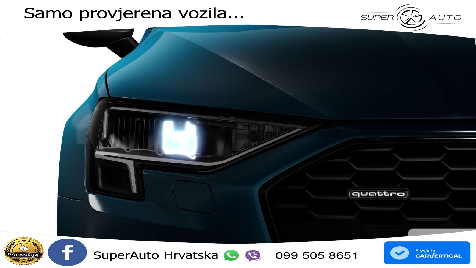 Audi A3 Limuzina 40 TFSI (190 KS) quattro S tronic S line LED+GR SJED+ACC