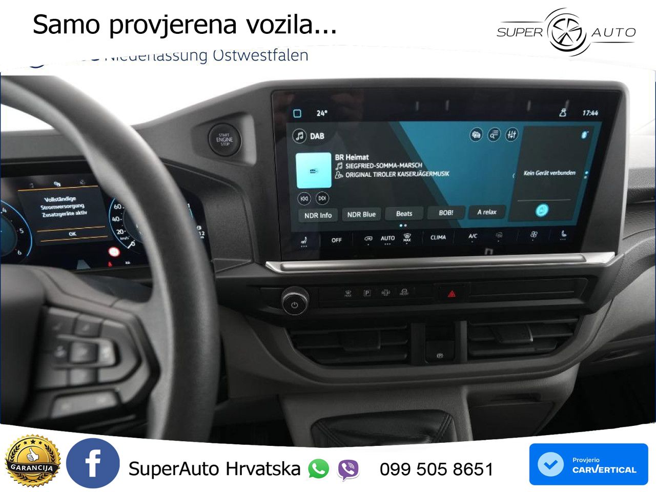 Volkswagen Transporter Kasten kurz PDC Kamera Klima 110 KS
