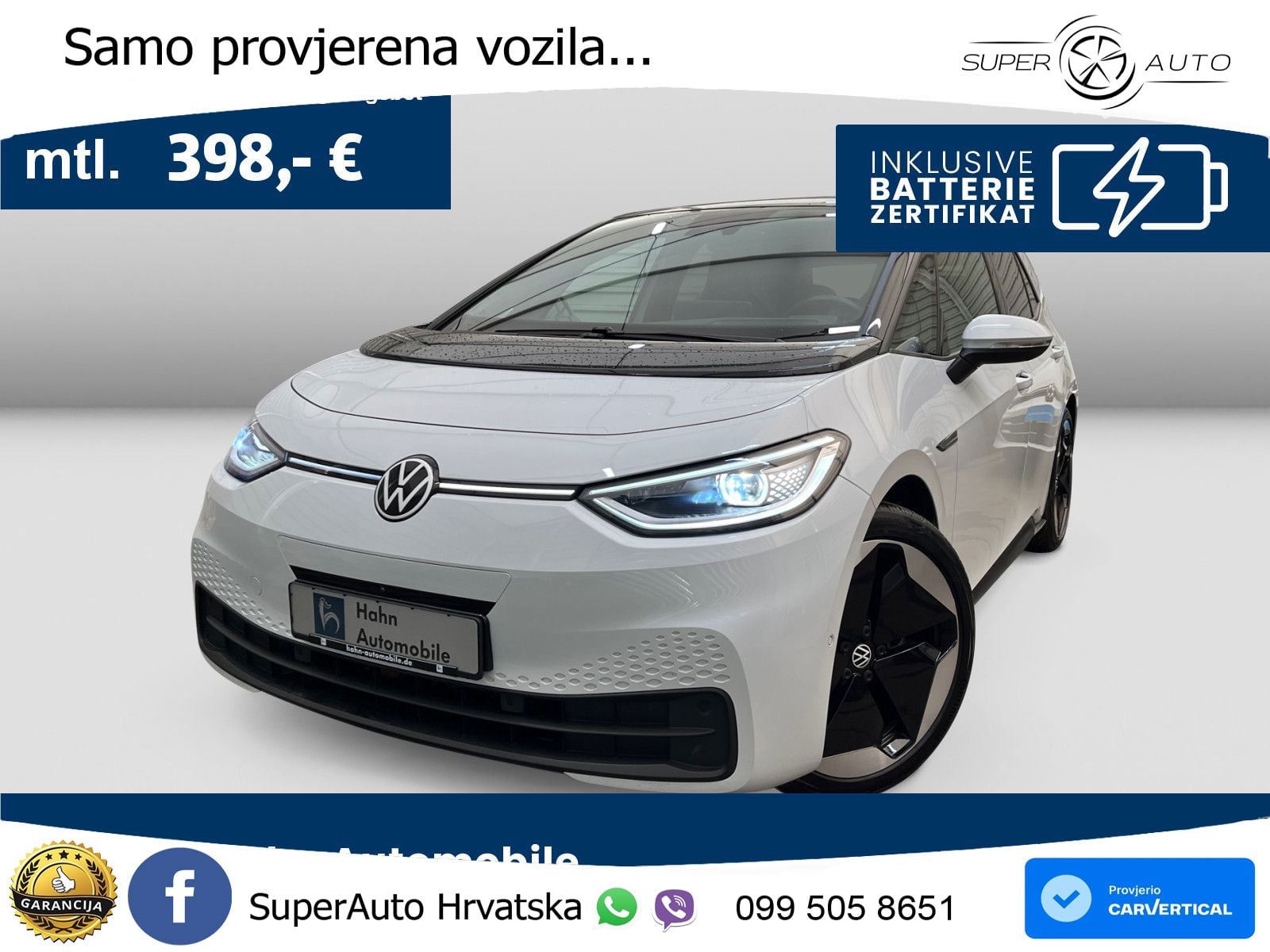 Volkswagen ID.3 Pro 62 kWh (204 KS) LED+GR SJED+ACC