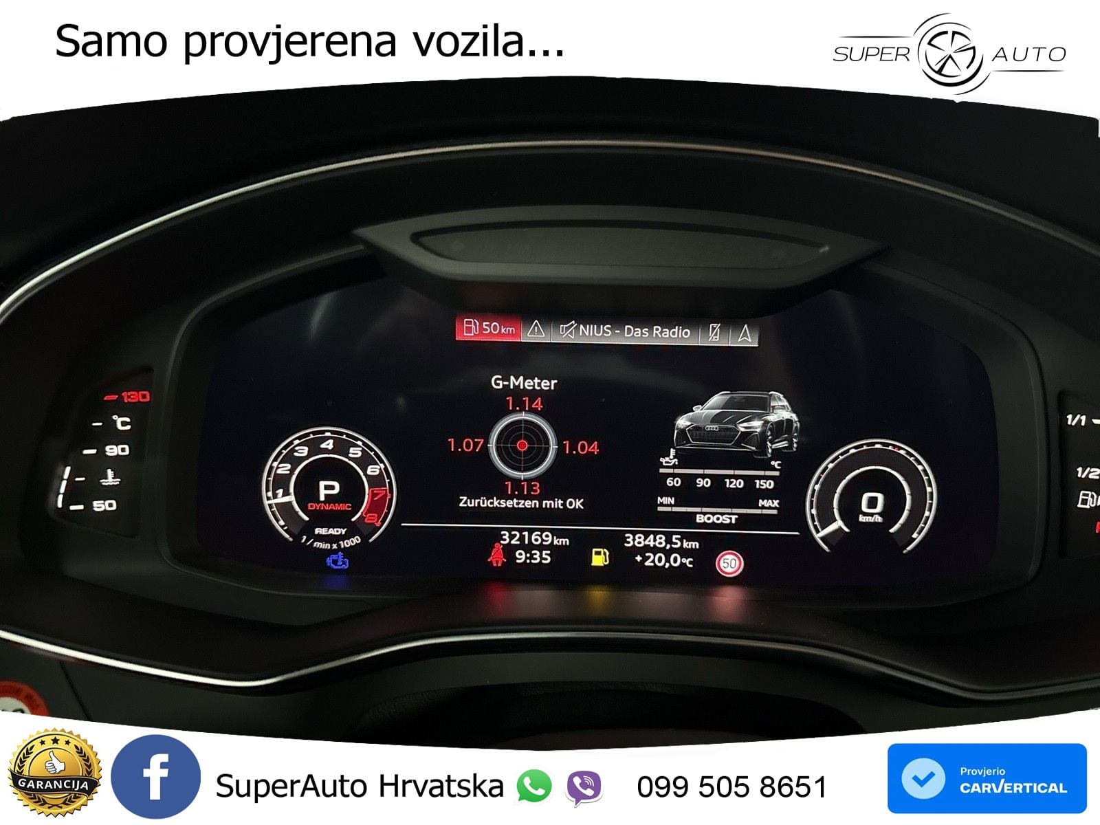Audi RS6 Avant 4.0 TFSI V8 (600 KS) quattro Tiptronic Kuka ZRAČNI+ACC+GR SJED+KAM