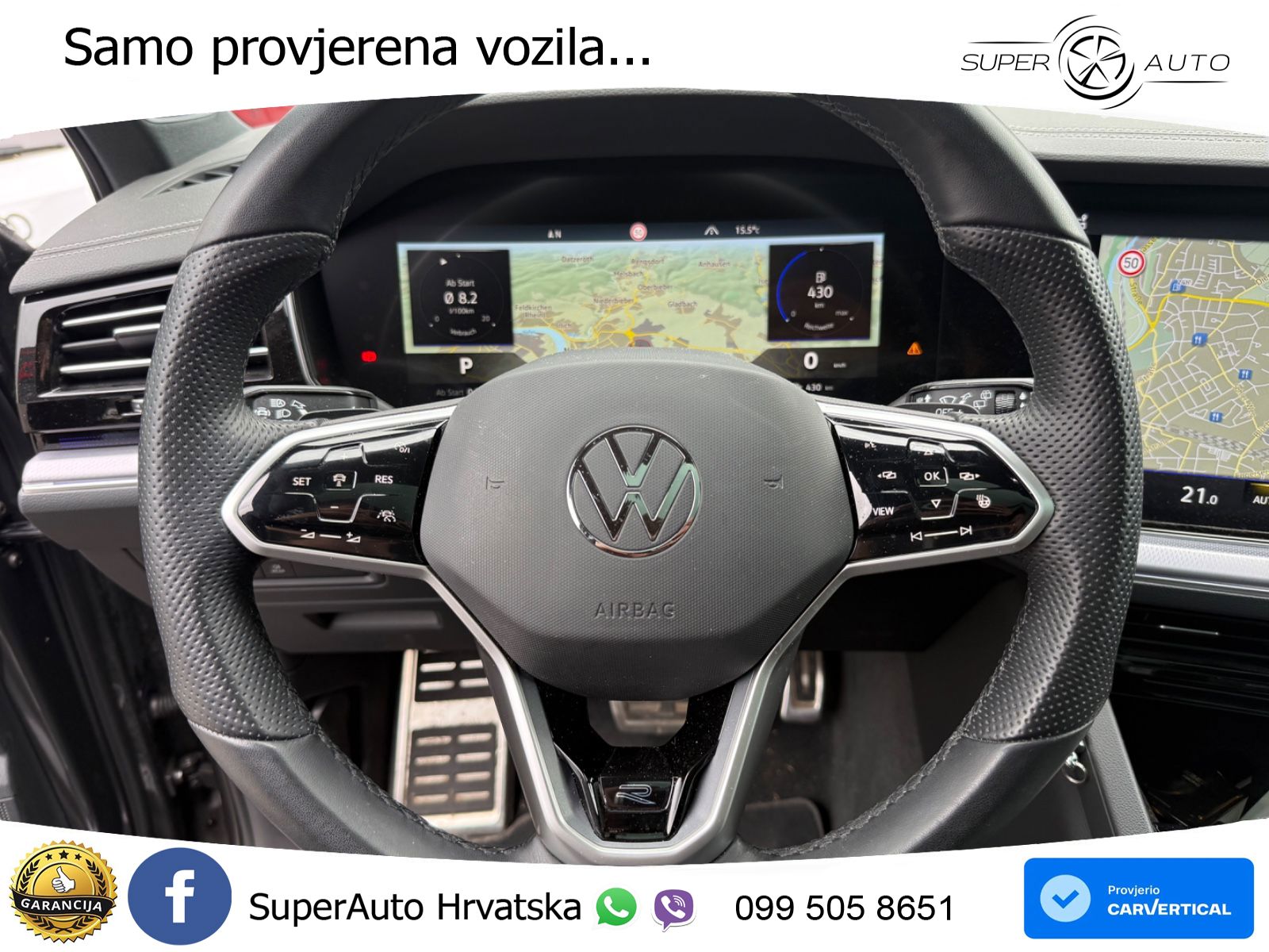 Volkswagen Touareg 3.0 V6 TDI (286 KS) 4MOTION Tiptronic R-Line ZRAČNI+ACC+GR SJED+KAM+PANO