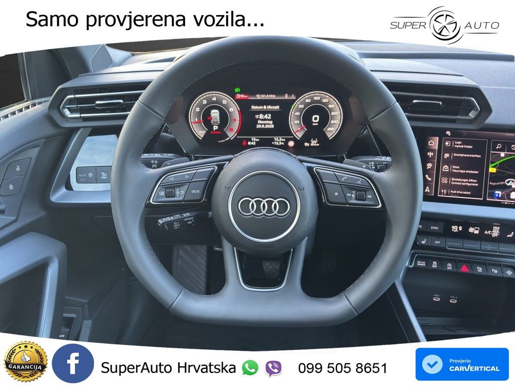 Audi A3 Sportback 40 TFSI (204 KS) quattro S tronic LED+GR SJED+ACC