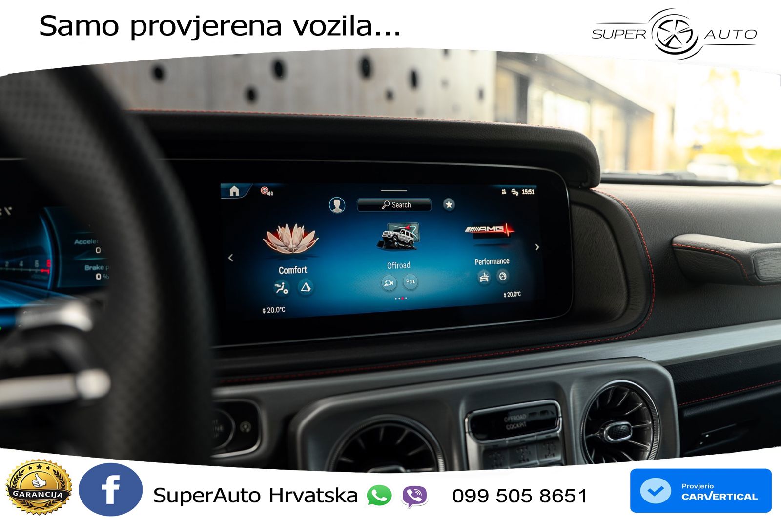 Mercedes AMG G 63 Long V8 (585 KS) 4MATIC 9G-TRONIC AMG SPEEDSHIFT TCT ACC+GR SJED+360+PANO