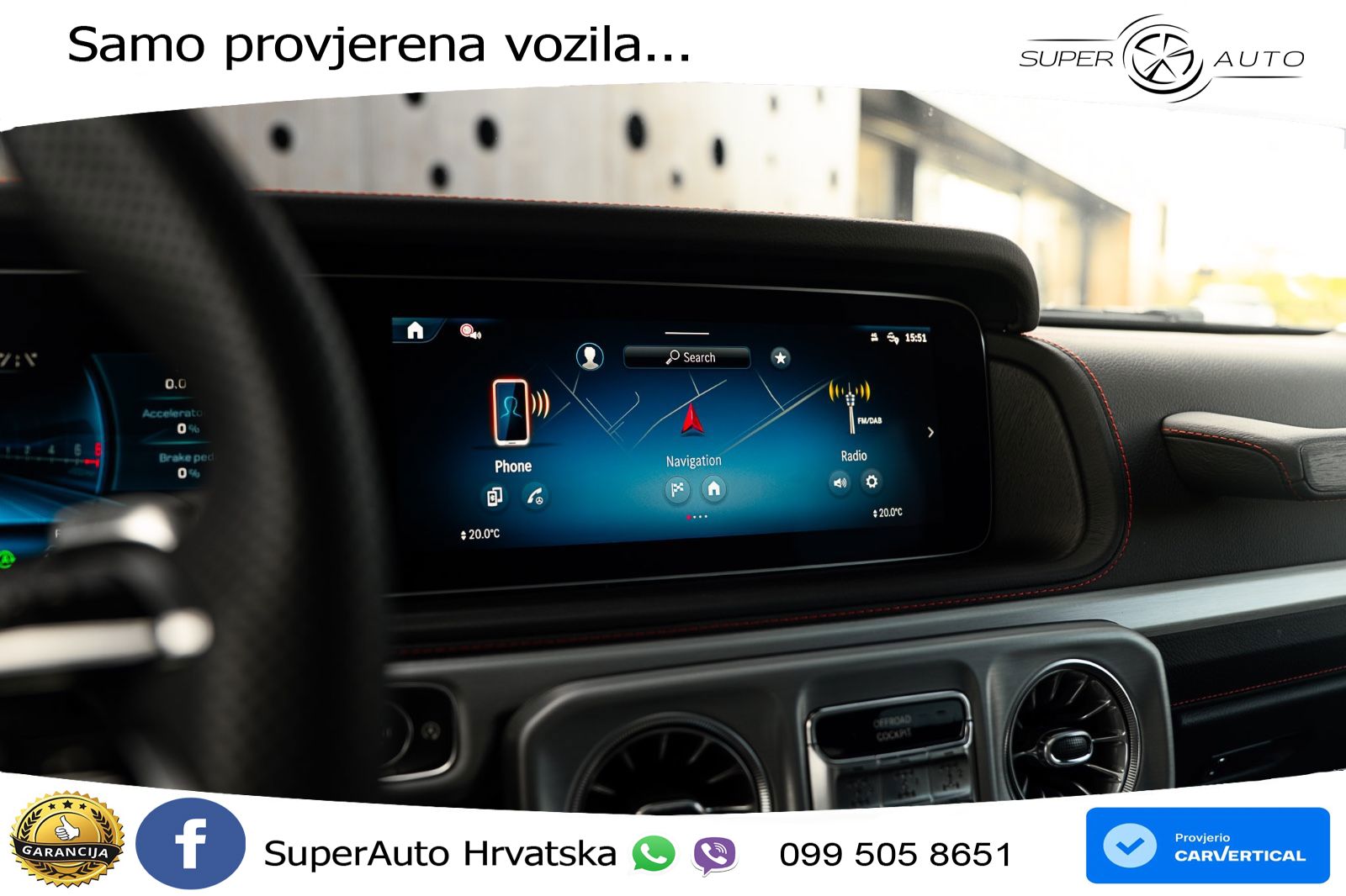 Mercedes AMG G 63 Long V8 (585 KS) 4MATIC 9G-TRONIC AMG SPEEDSHIFT TCT ACC+GR SJED+360+PANO