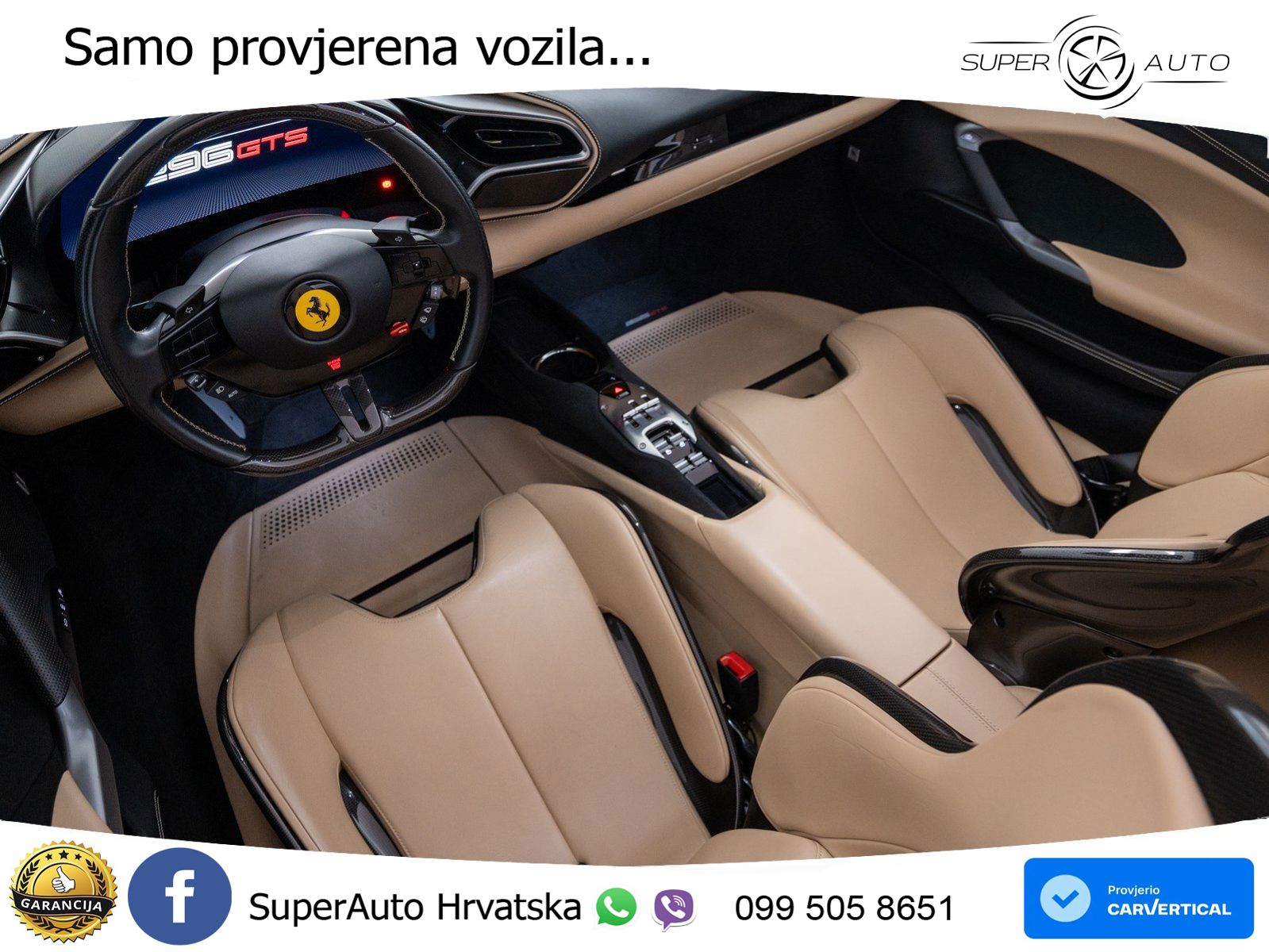 Ferrari 296 GTS 3.0 V6 (830 KS) F1 DCT LED+ACC