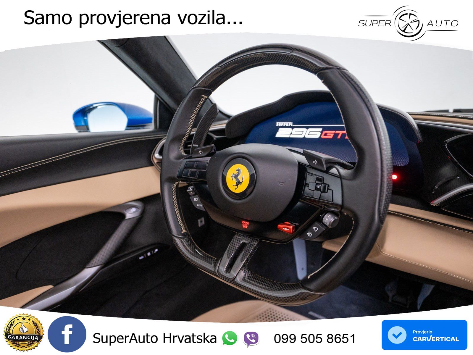 Ferrari 296 GTS 3.0 V6 (830 KS) F1 DCT LED+ACC