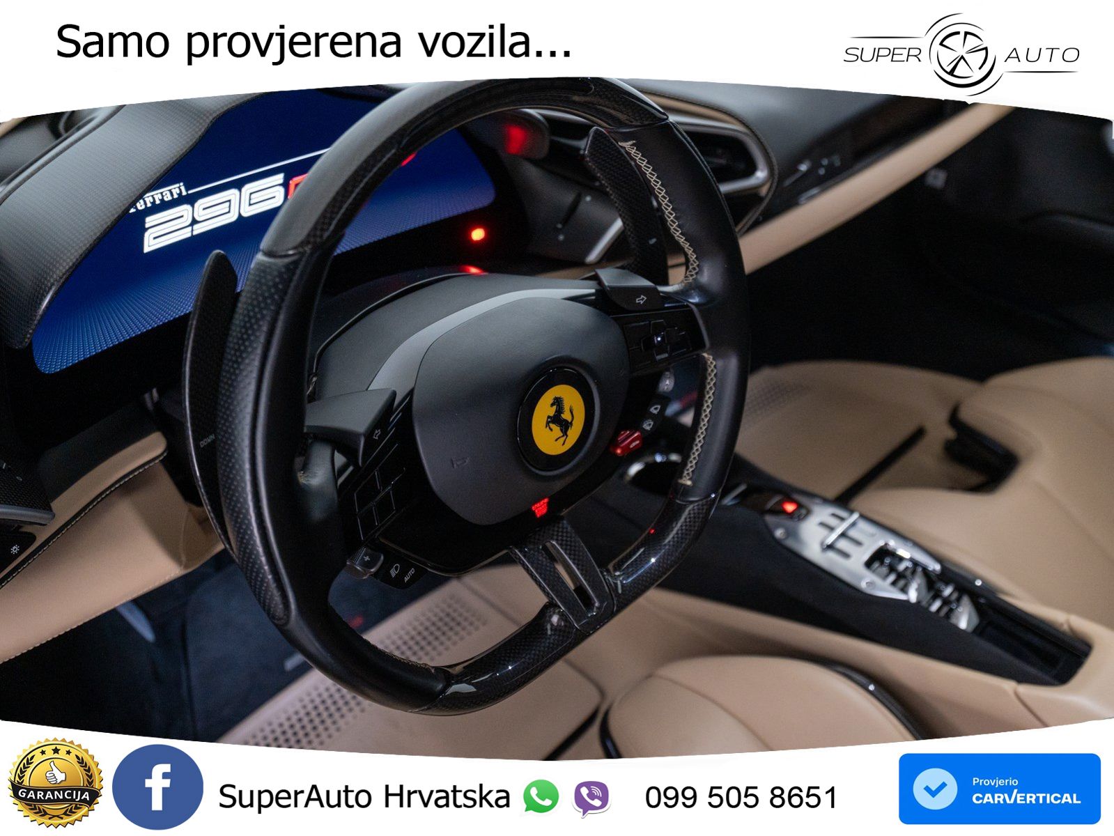 Ferrari 296 GTS 3.0 V6 (830 KS) F1 DCT LED+ACC