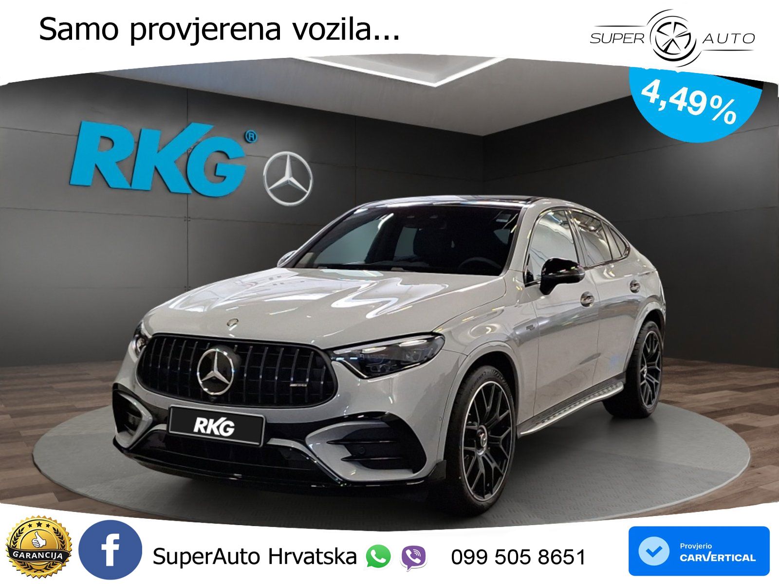 Mercedes GLC Coupe AMG 53 (449 KS) 4MATIC+ AMG SPEEDSHIFT TCT 9G ACC+GR SJED+360+PANO