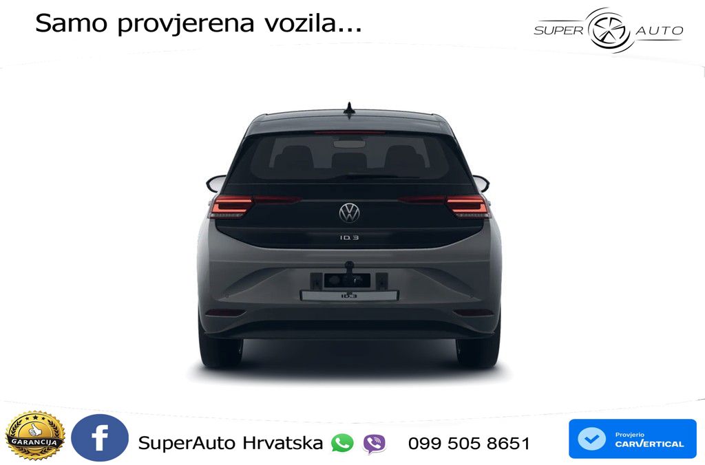 Volkswagen ID.3 Pro 62 kWh (204 KS) LED+GR SJED+ACC