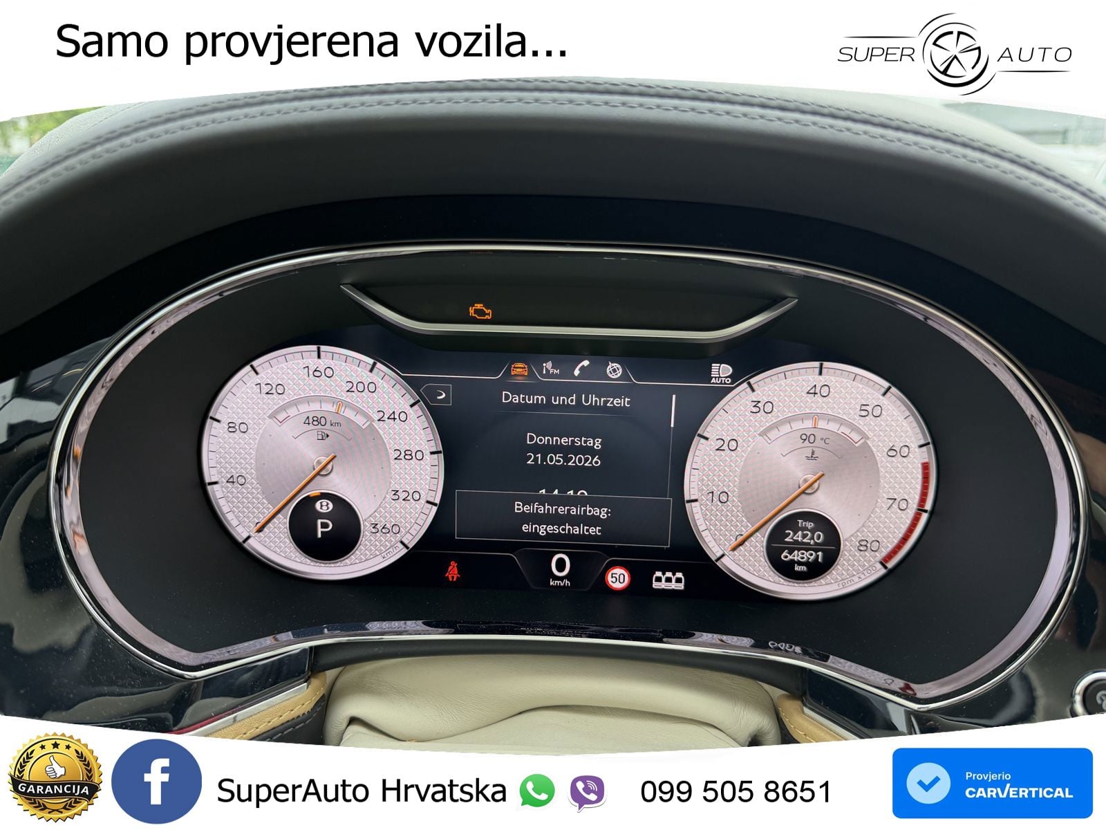 Bentley Flying Spur III 6.0 W12 (635 KS) AWD Automatic ZRAČNI+ACC+GR SJED+KAM+PANO
