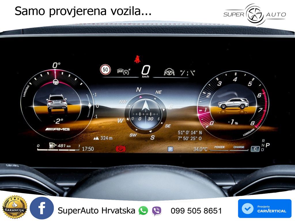 Mercedes AMG GLE 53 (435 KS) EQ Boost 4MATIC+ AMG SPEEDSHIFT TCT 9G ACC+GR SJED+360+PANO