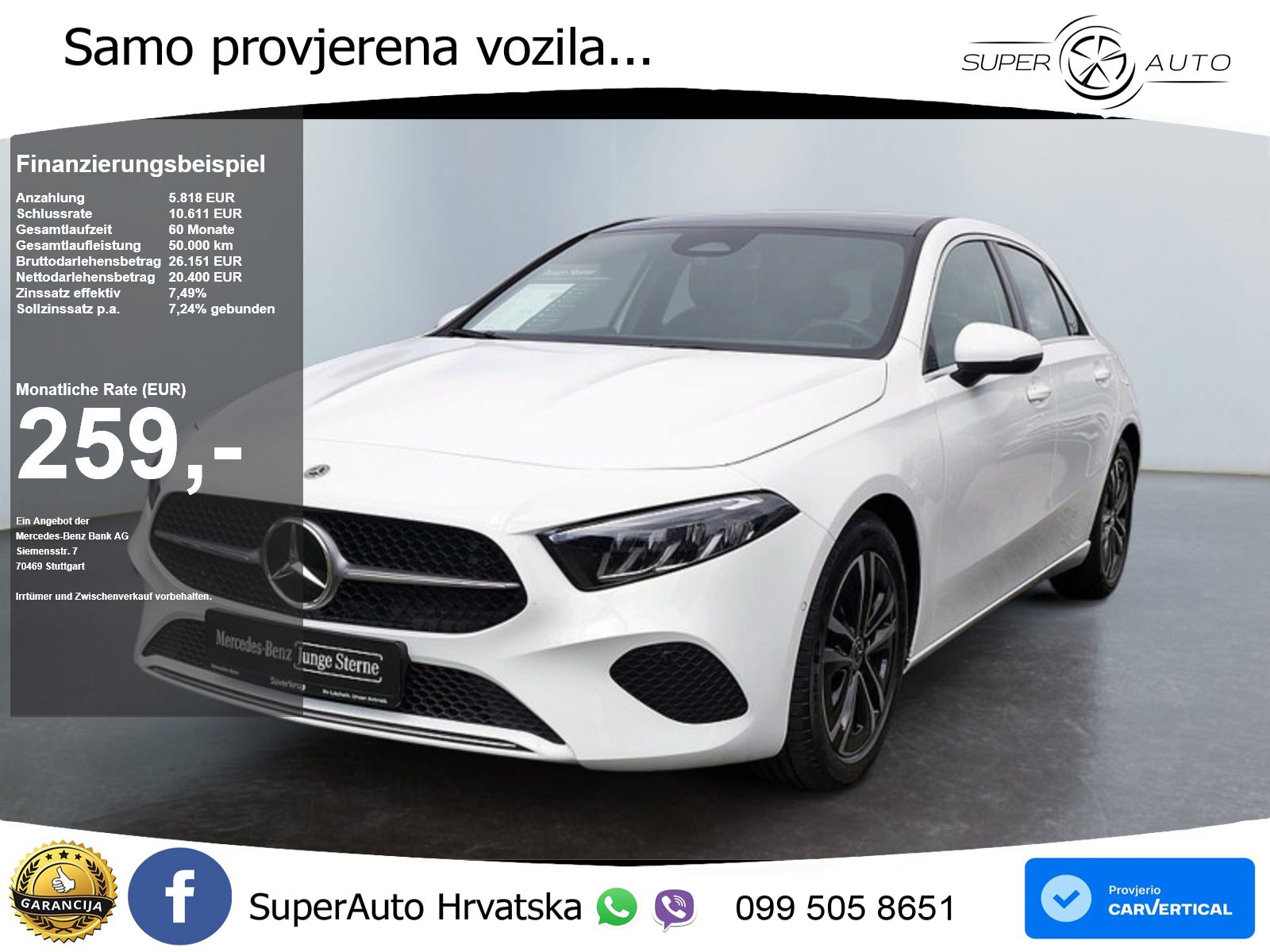 Mercedes-Benz A 180d 8G-DCT LED+GR SJED+ACC