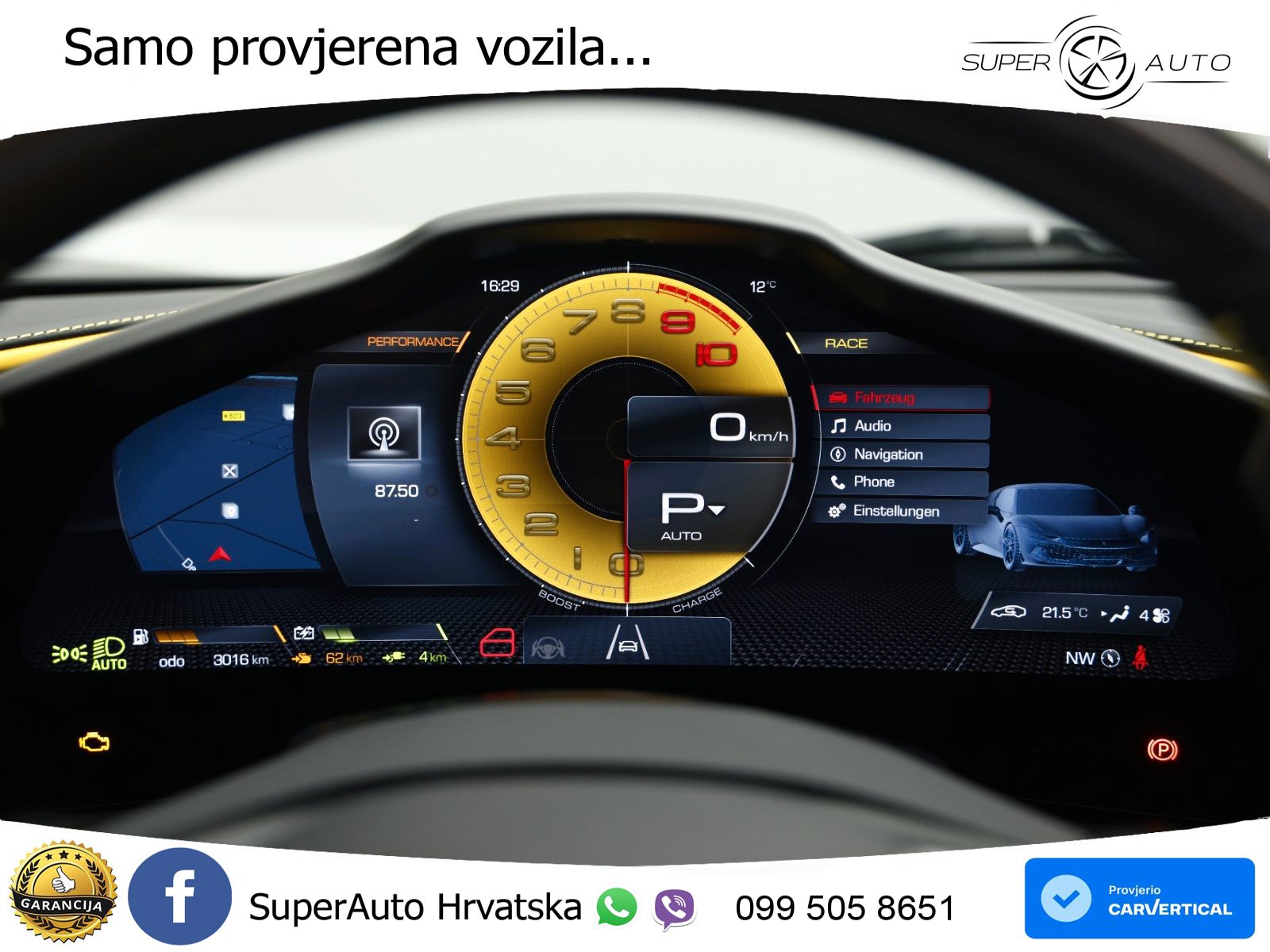 Ferrari 296 GTS 3.0 V6 (830 KS) F1 DCT LED+GR SJED+ACC