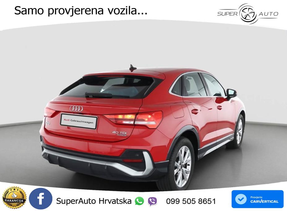 Audi Q3 Sportback 40 TDI (193 KS) quattro S tronic S line LED+GR SJED+ACC