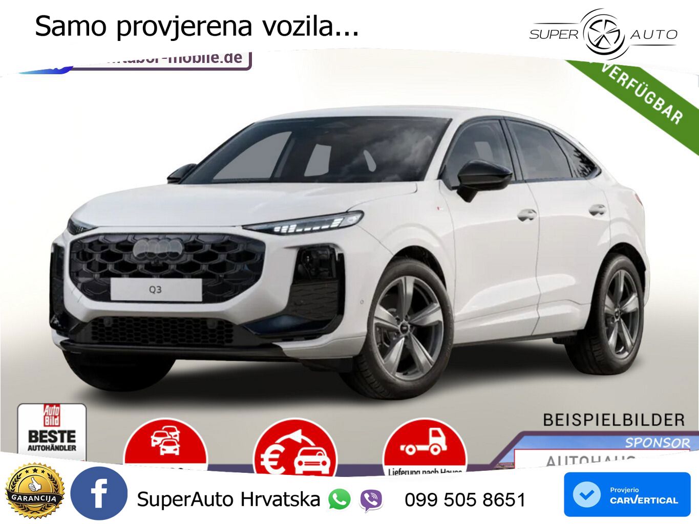 Audi Q3 III Sportback 2.0 TFSI (265 KS) quattro S tronic LED+GR SJED+ACC