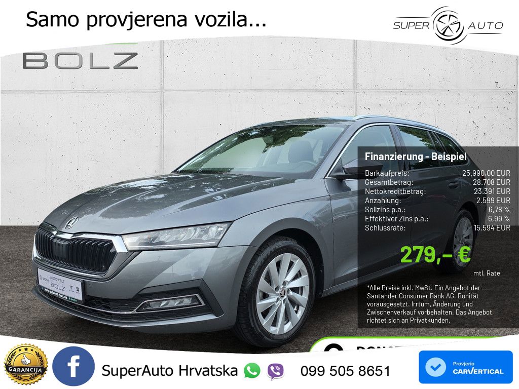 Škoda Octavia Combi 1.5 TSI (150 KS) DSG LED+GR SJED+ACC