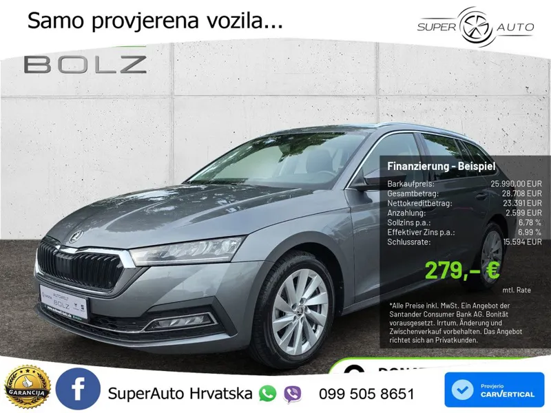 Škoda Octavia Combi 1.5 TSI (150 KS) DSG LED+GR SJED+ACC