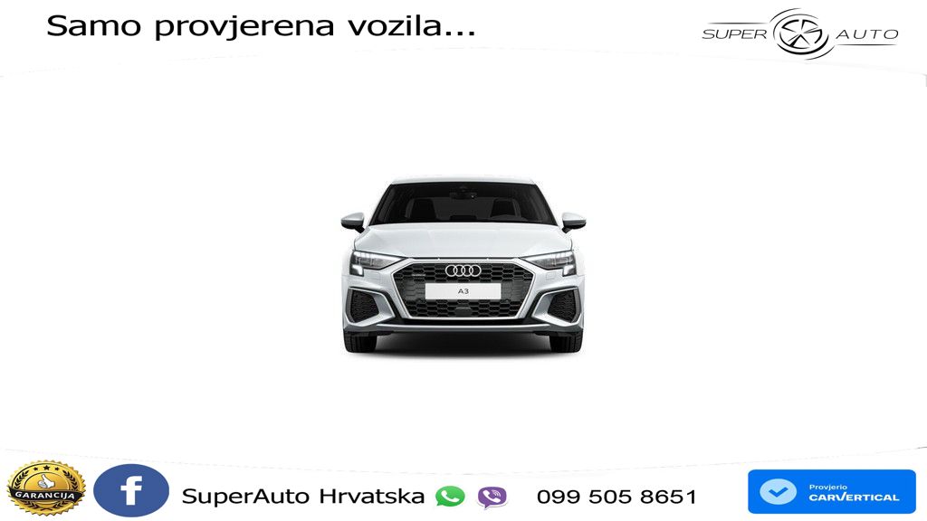 Audi A3 Limuzina 40 TFSI (190 KS) quattro S tronic 2x S line LED+GR SJED+ACC