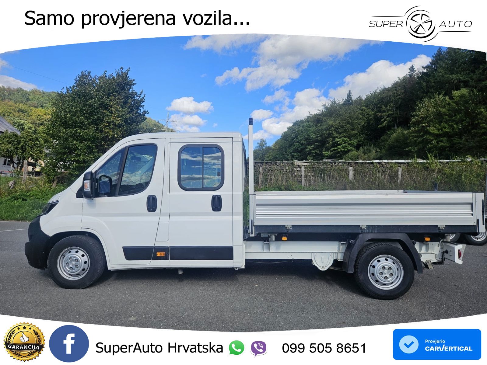 Peugeot Boxer Doka 3-Seitenkipper AHK Klima 1.Hand 131 KS