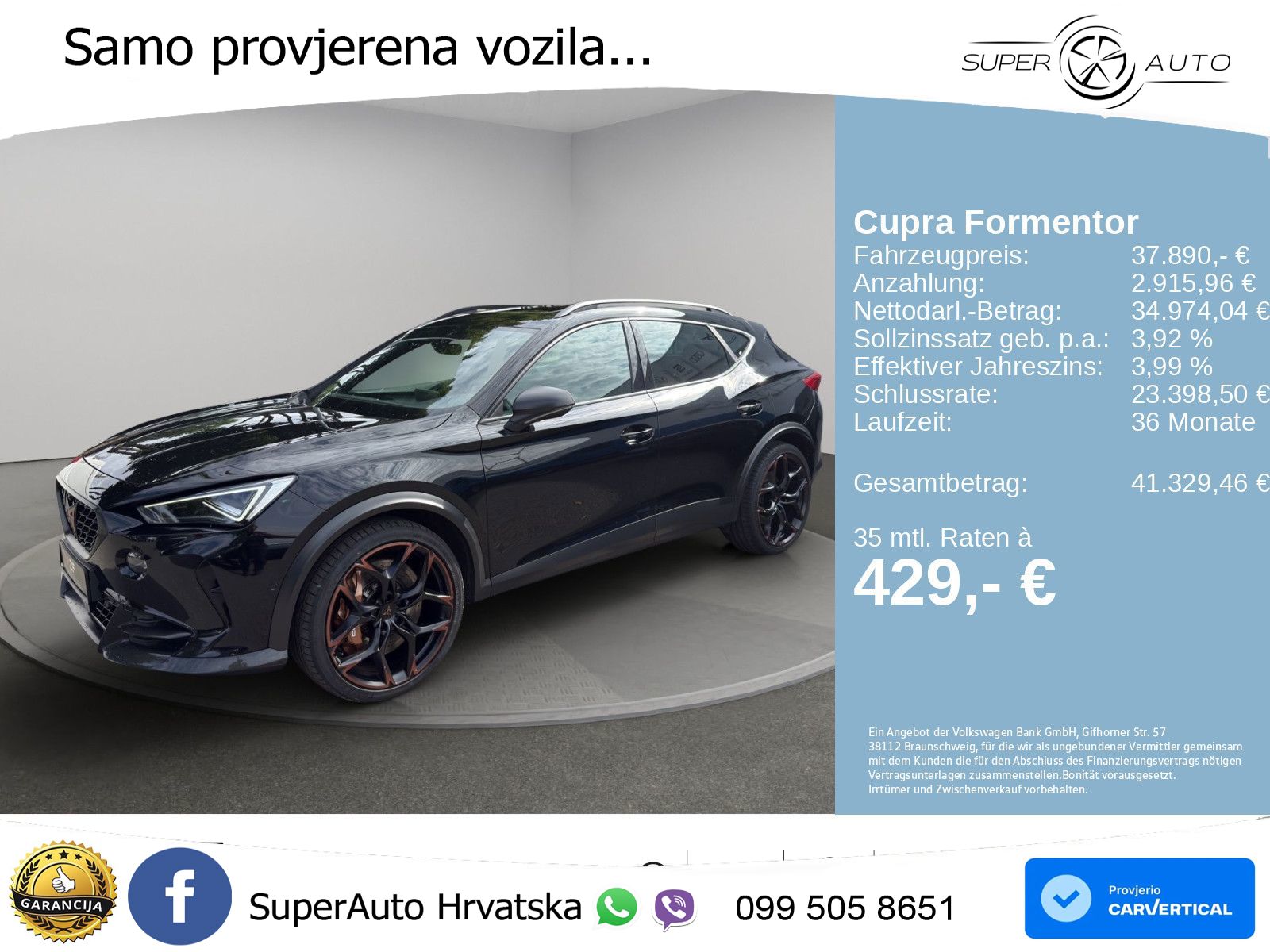 Cupra Formentor VZ5 2.5 TSI (390 KS) 4Drive DSG LED+GR SJED+ACC