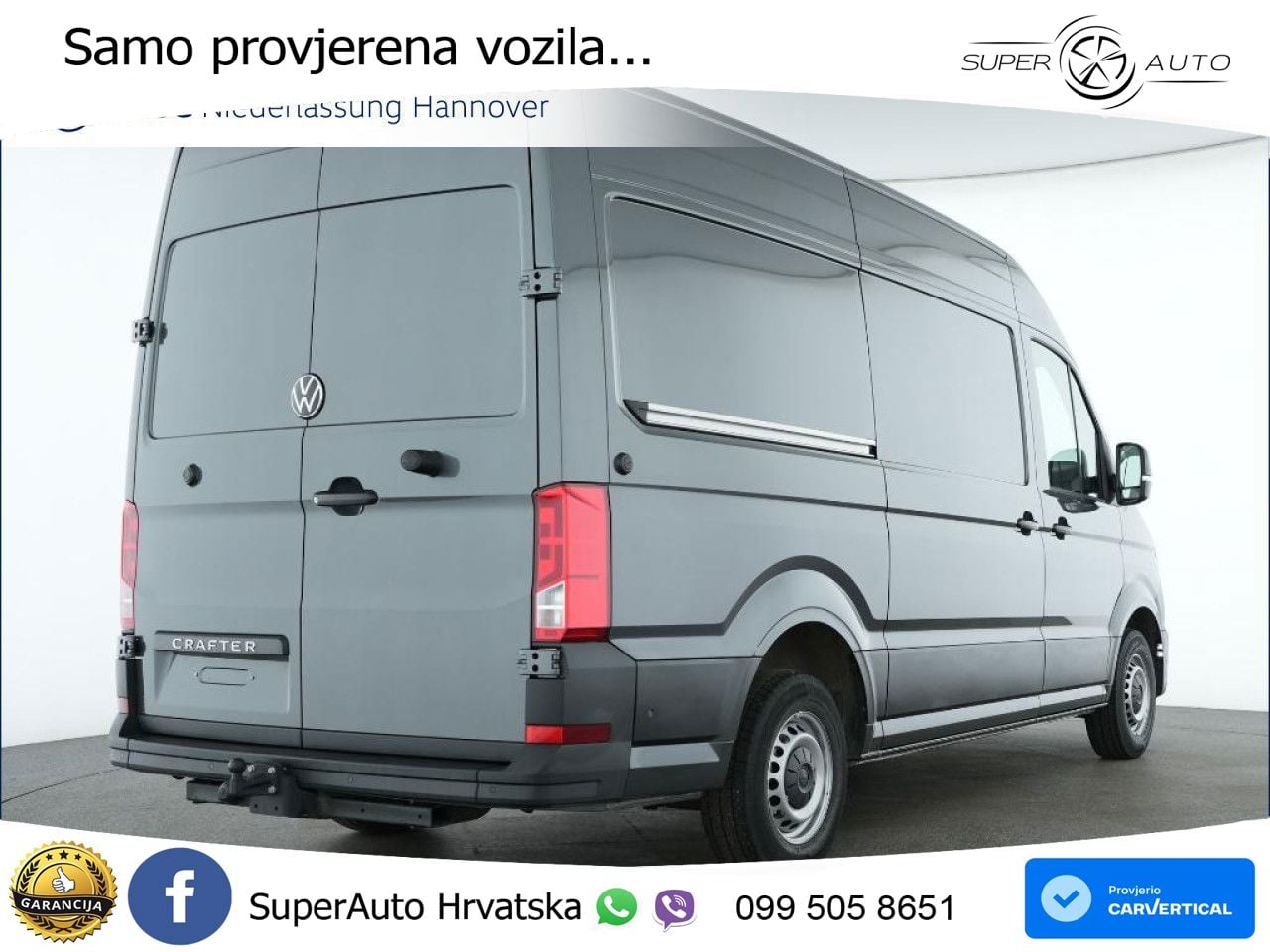 Volkswagen Crafter Kasten 35 MR AHK Park Assist Rear View 140 KS