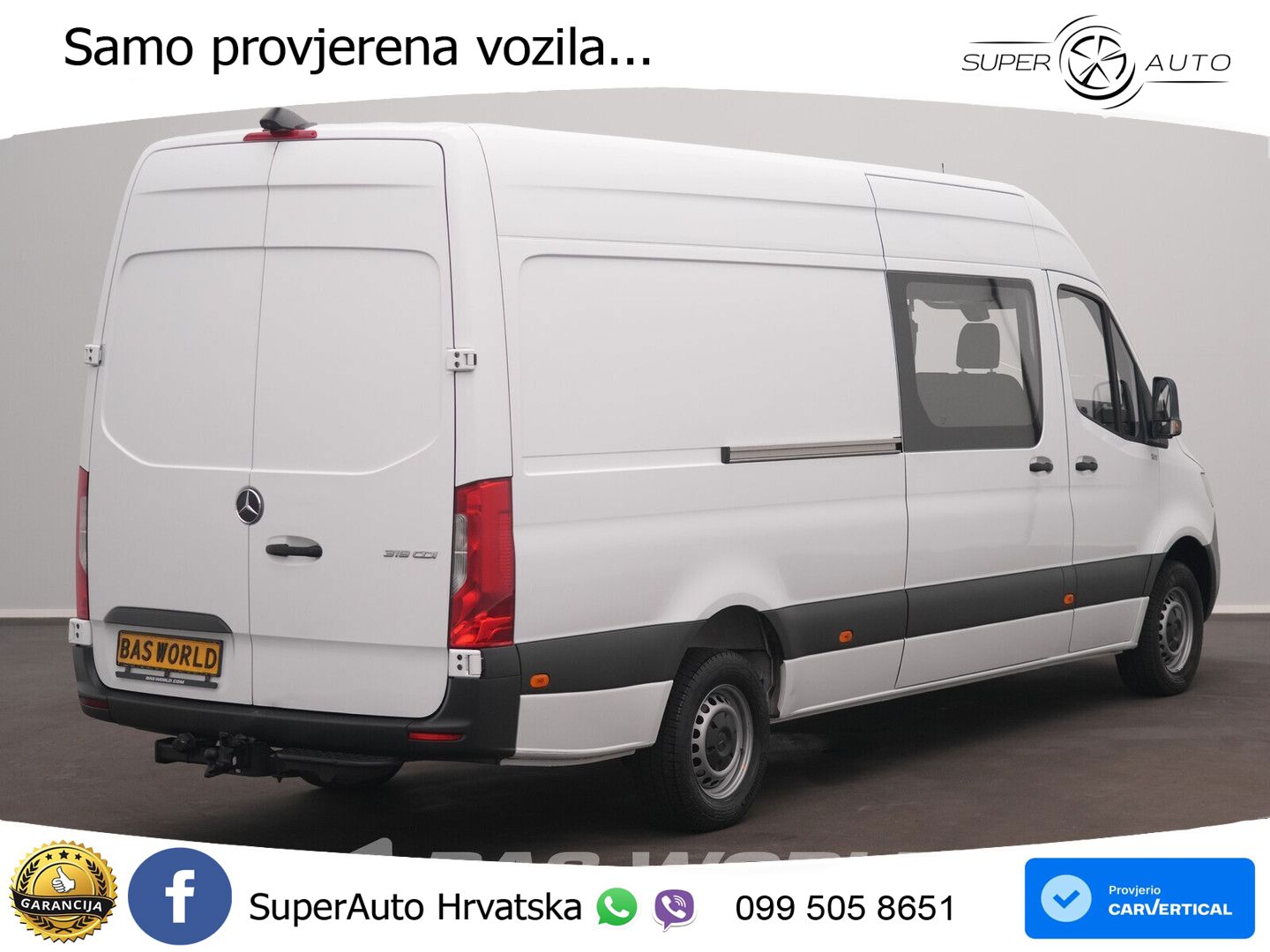 Mercedes-Benz Sprinter 319 CDI Automaat Dubbele Cabine L3H2 3, 190 KS