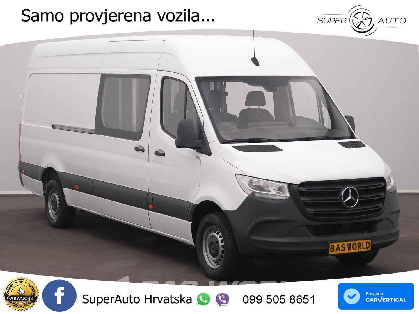 Mercedes-Benz Sprinter 319 CDI Automaat Dubbele Cabine L3H2 3, 190 KS