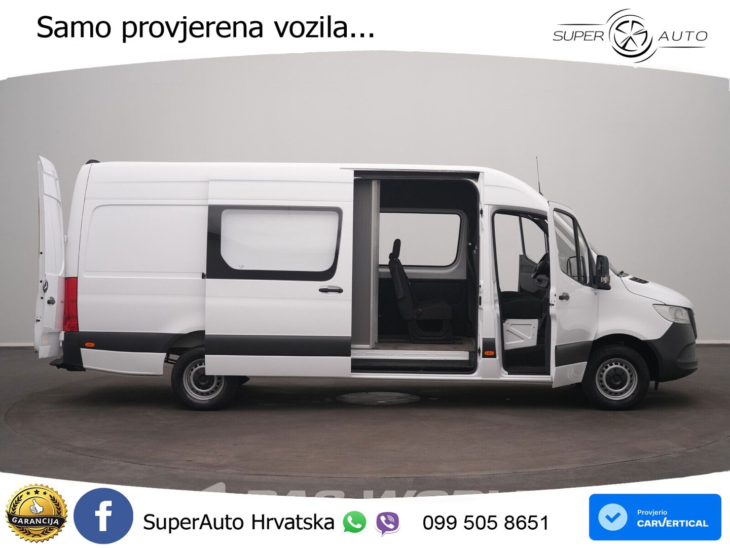 Mercedes-Benz Sprinter 319 CDI Automaat Dubbele Cabine L3H2 3, 190 KS