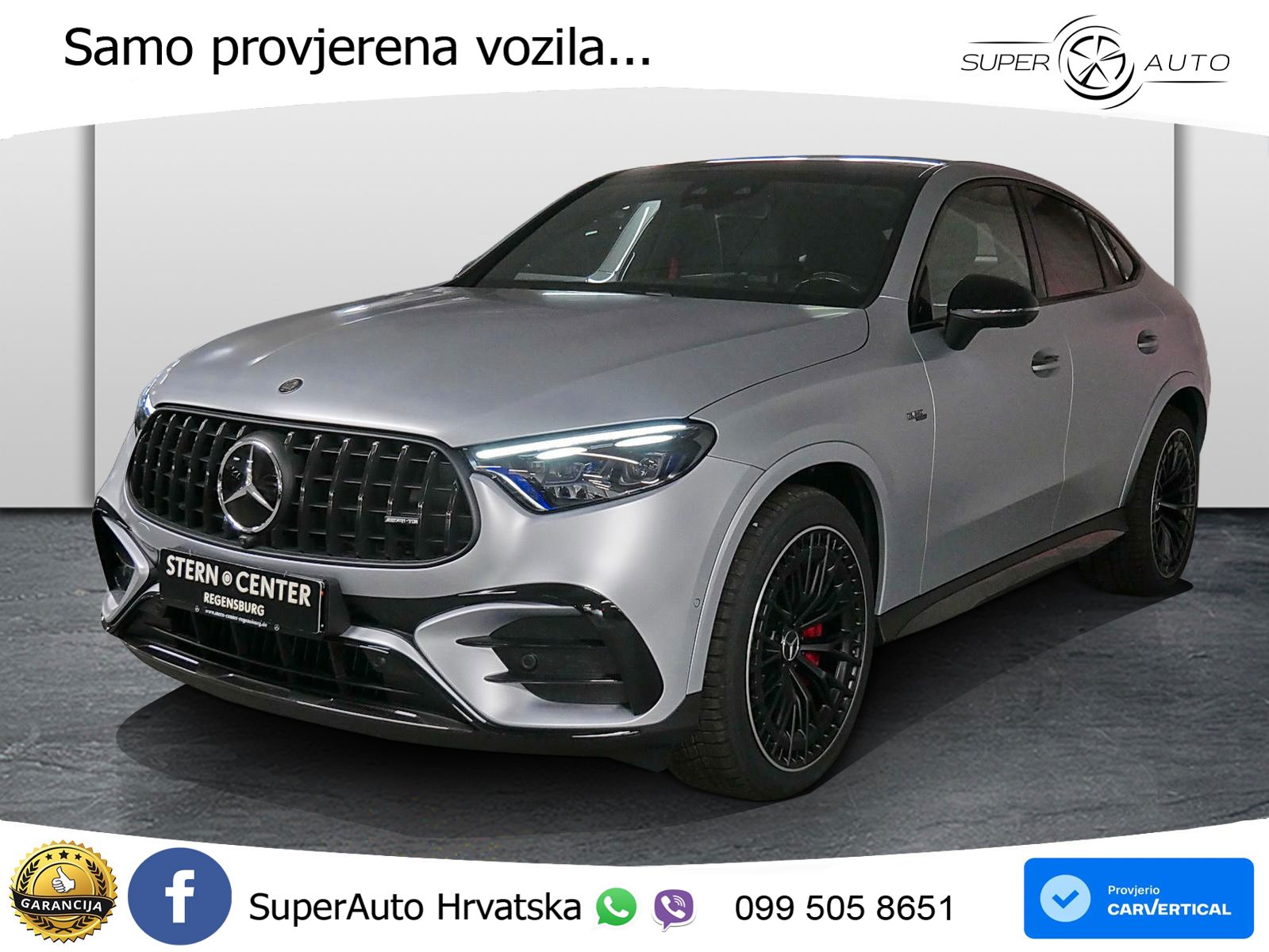 Mercedes GLC Coupe AMG 53 (449 KS) 4MATIC+ AMG SPEEDSHIFT TCT 9G ACC+HEAD+GR SJED+360+PANO