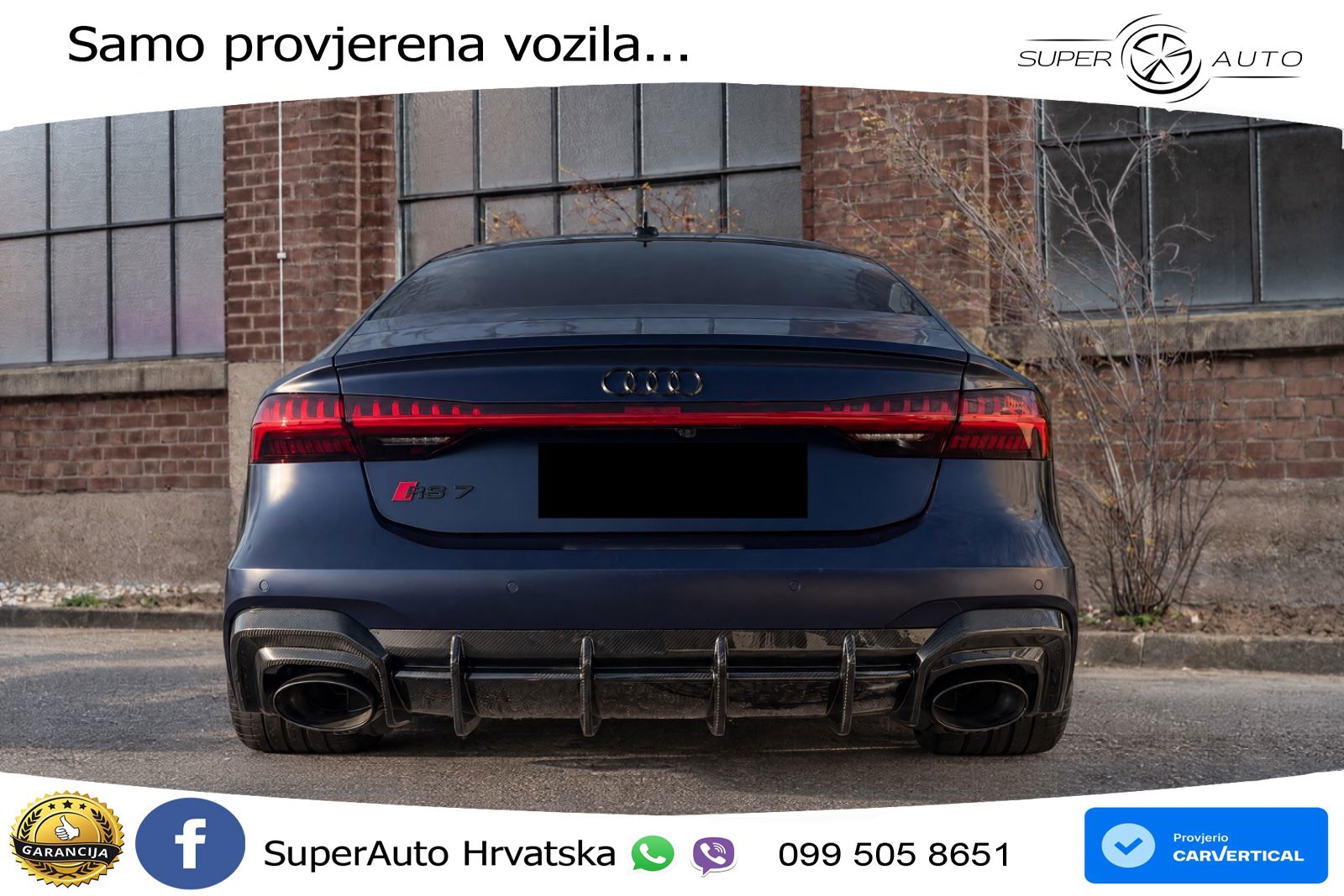 Audi RS7 4.0 TFSI V8 performance (630 KS) quattro tiptronic MATRIX+GR SJED+KAM