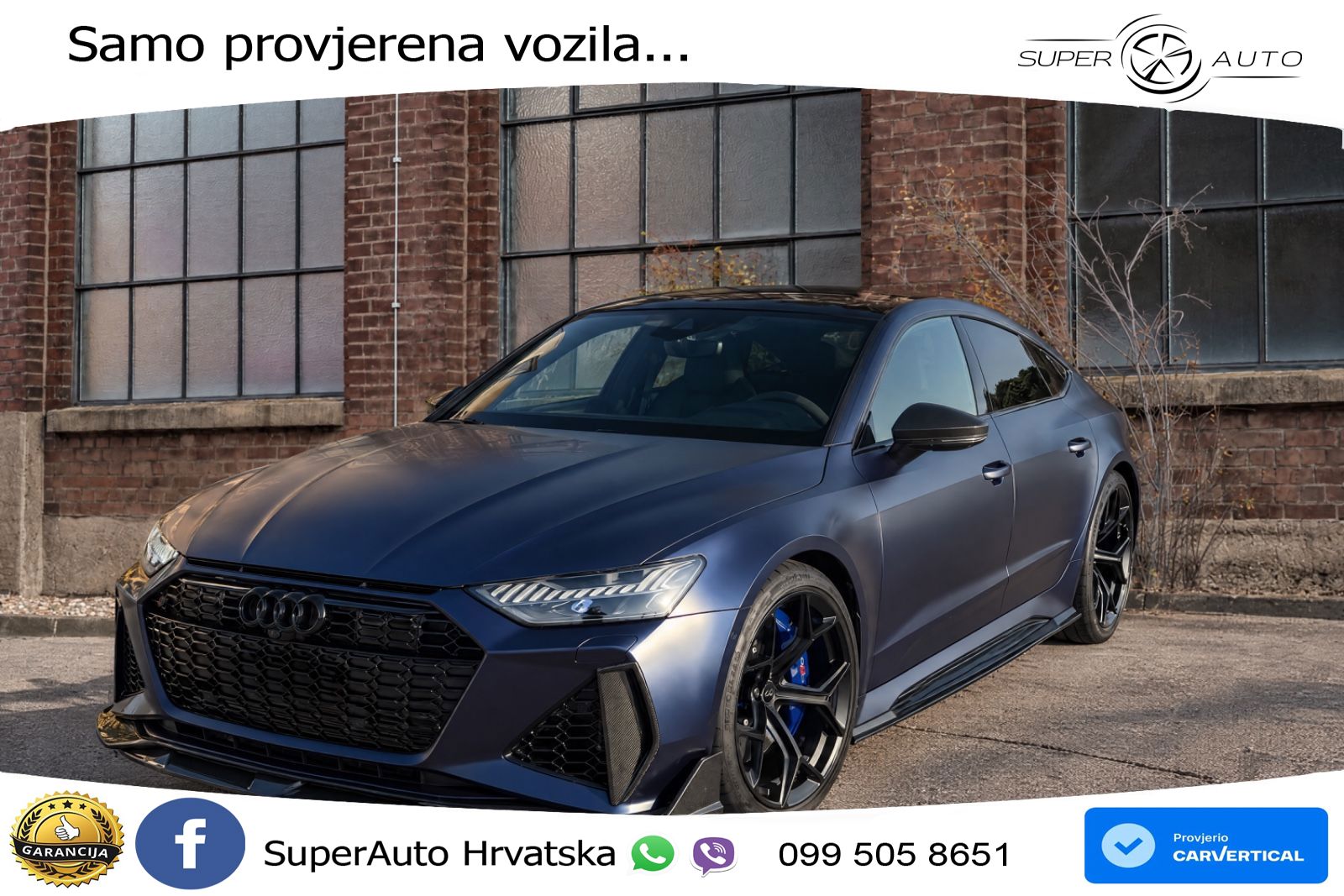 Audi RS7 4.0 TFSI V8 performance (630 KS) quattro tiptronic MATRIX+GR SJED+KAM