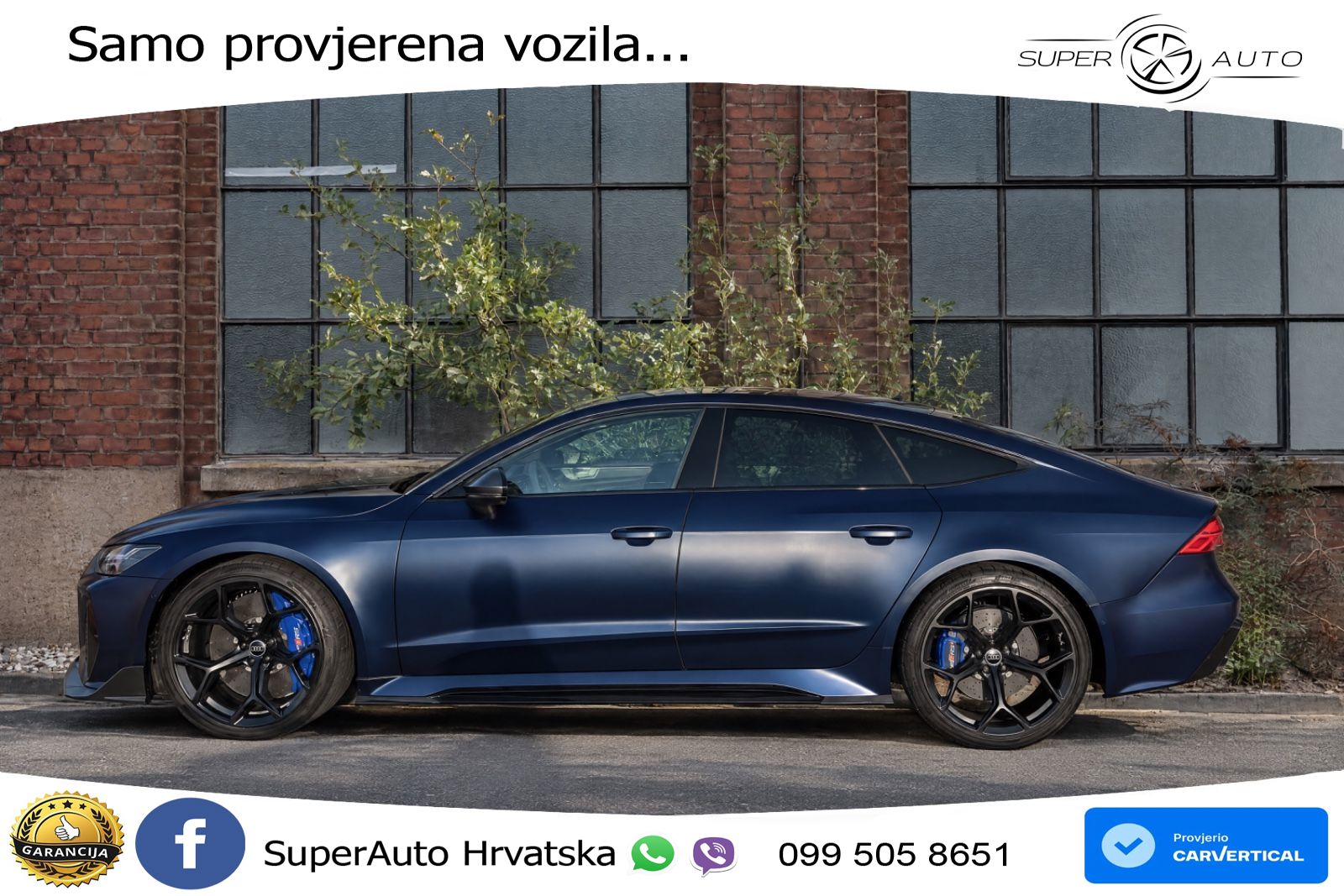 Audi RS7 4.0 TFSI V8 performance (630 KS) quattro tiptronic MATRIX+GR SJED+KAM