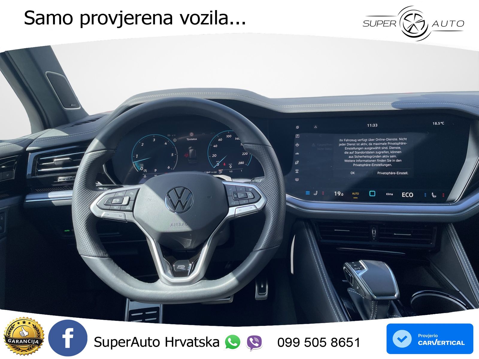 Volkswagen Touareg 3.0 V6 TDI (286 KS) 4MOTION Tiptronic ZRAČNI+ACC+GR SJED+KAM+PANO