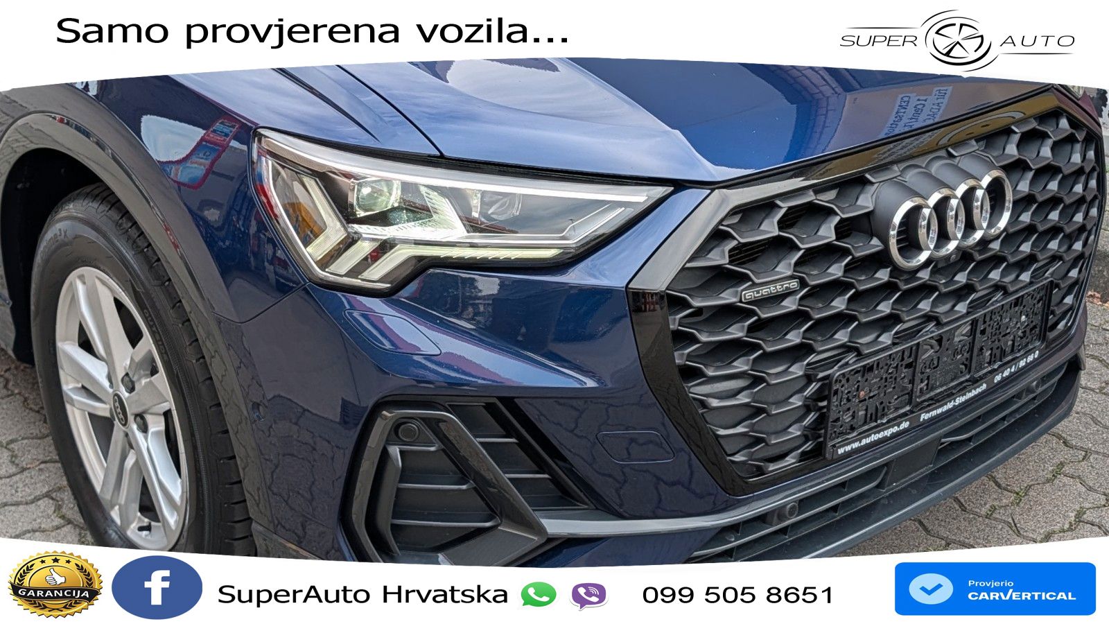 Audi Q3 Sportback 40 TDI (200 KS) quattro S tronic S line LED+GR SJED+ACC