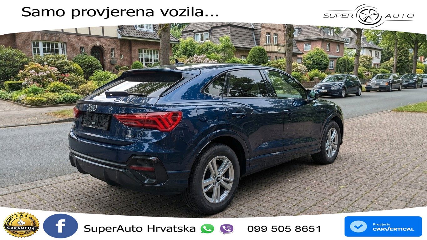 Audi Q3 Sportback 40 TDI (200 KS) quattro S tronic S line LED+GR SJED+ACC