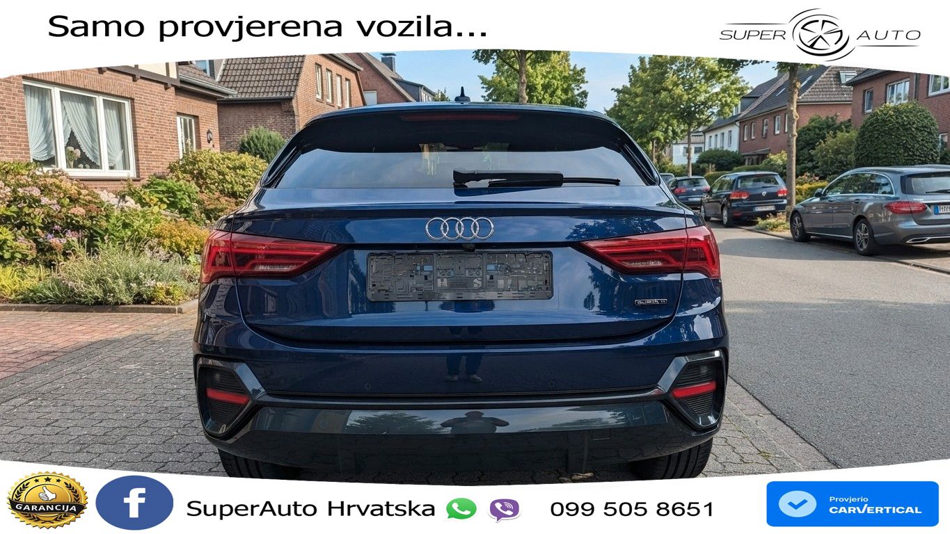 Audi Q3 Sportback 40 TDI (200 KS) quattro S tronic S line LED+GR SJED+ACC