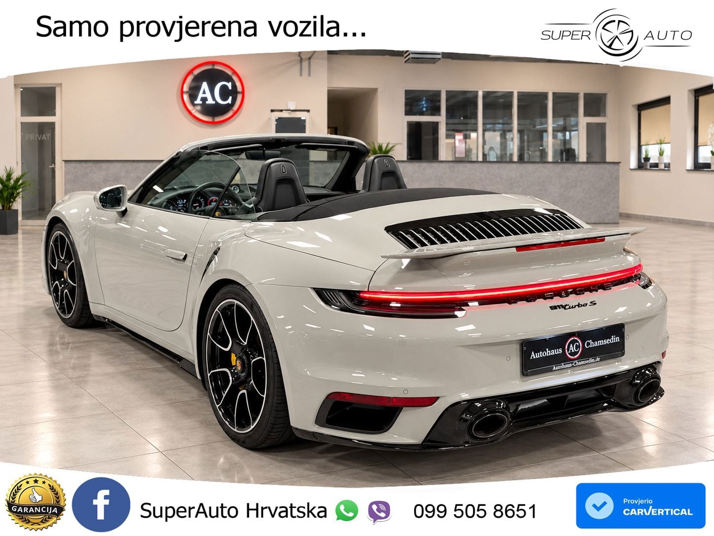 Porsche 911 Turbo S Cabriolet 3.8 (650 KS) PDK ZRAČNI+ACC+GR SJED+KAM