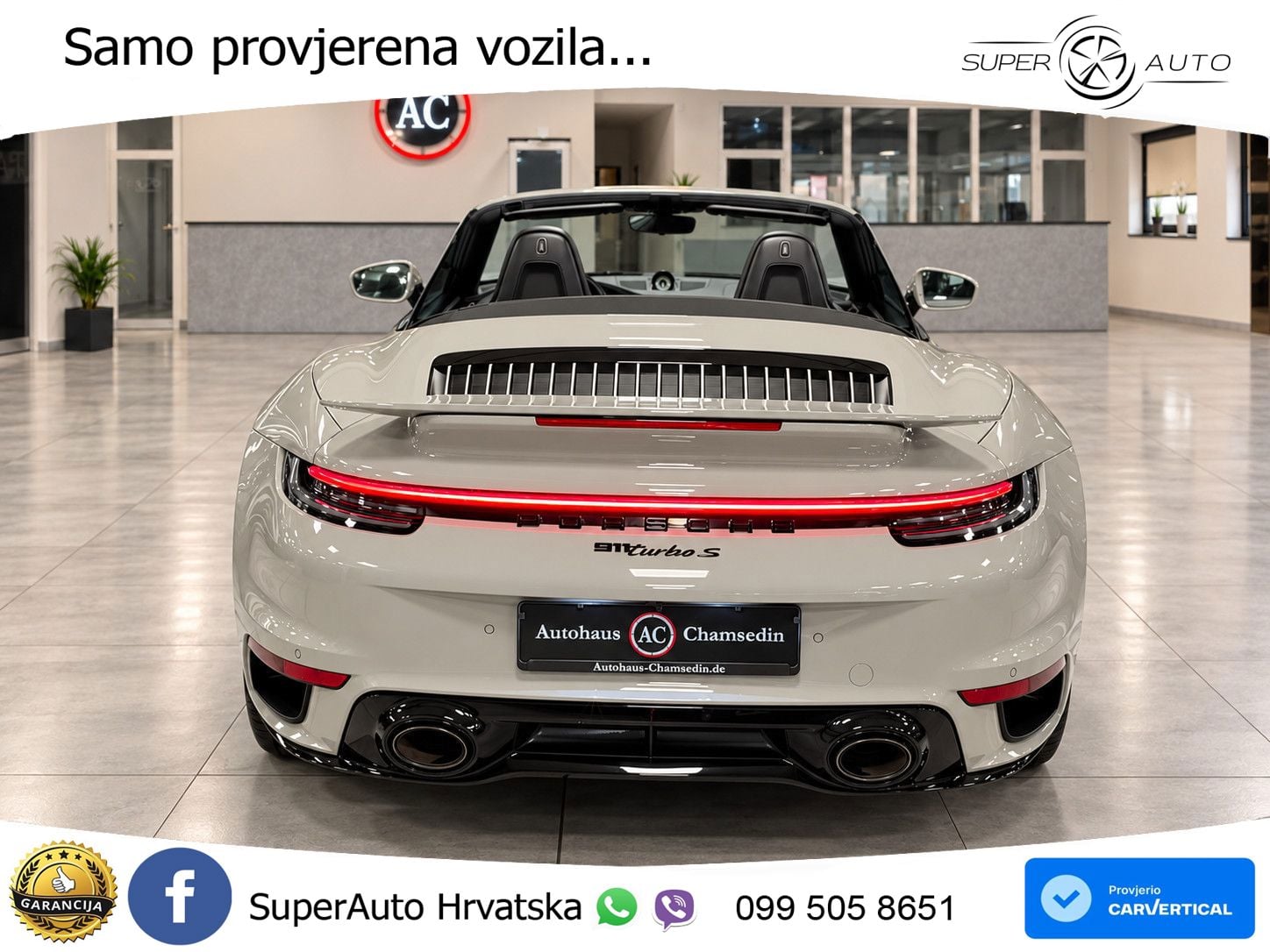 Porsche 911 Turbo S Cabriolet 3.8 (650 KS) PDK ZRAČNI+ACC+GR SJED+KAM