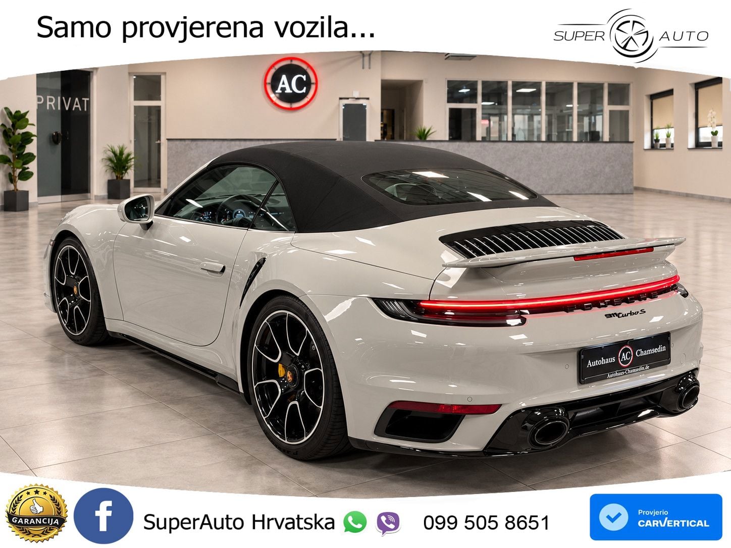 Porsche 911 Turbo S Cabriolet 3.8 (650 KS) PDK ZRAČNI+ACC+GR SJED+KAM