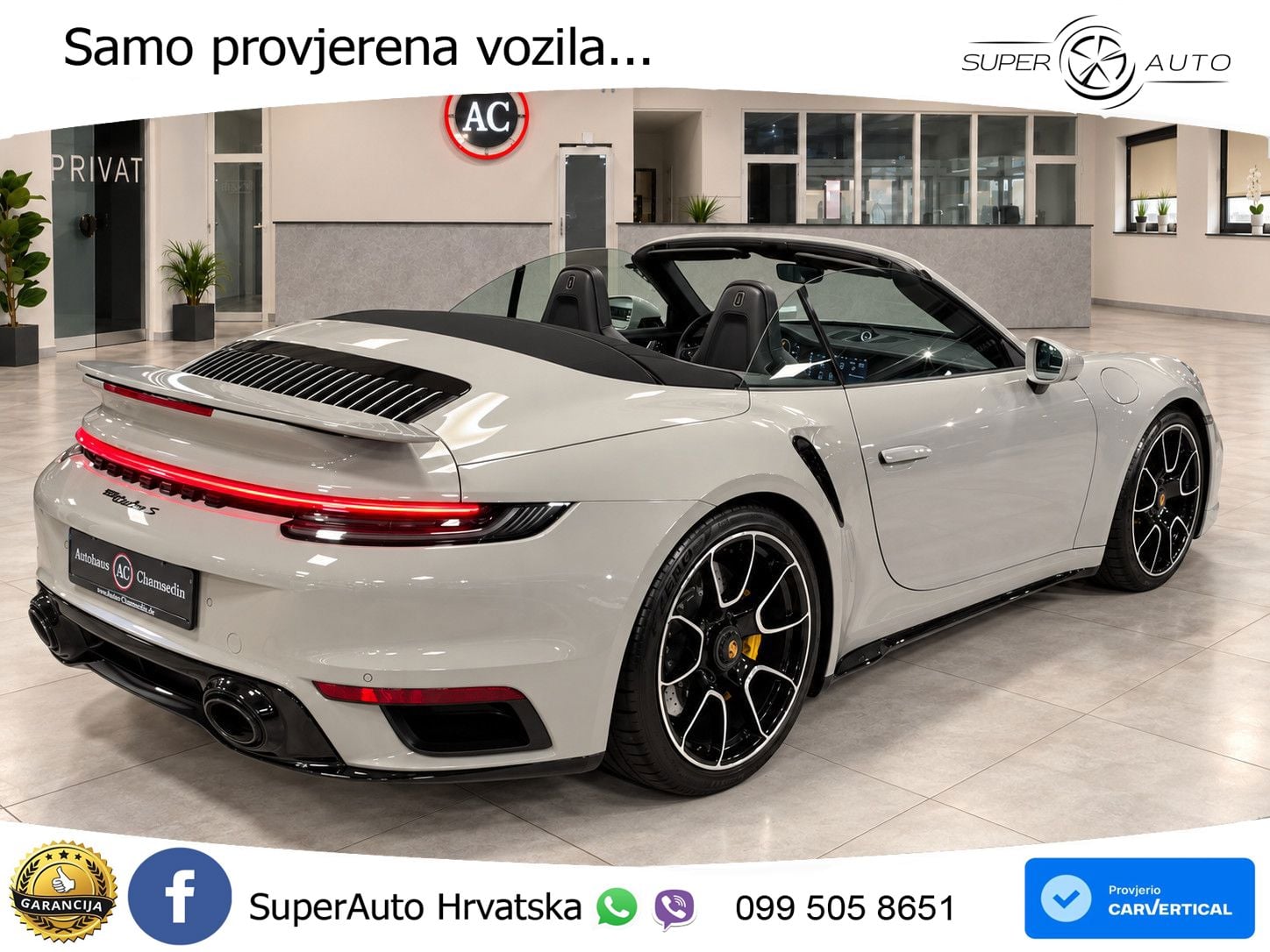 Porsche 911 Turbo S Cabriolet 3.8 (650 KS) PDK ZRAČNI+ACC+GR SJED+KAM