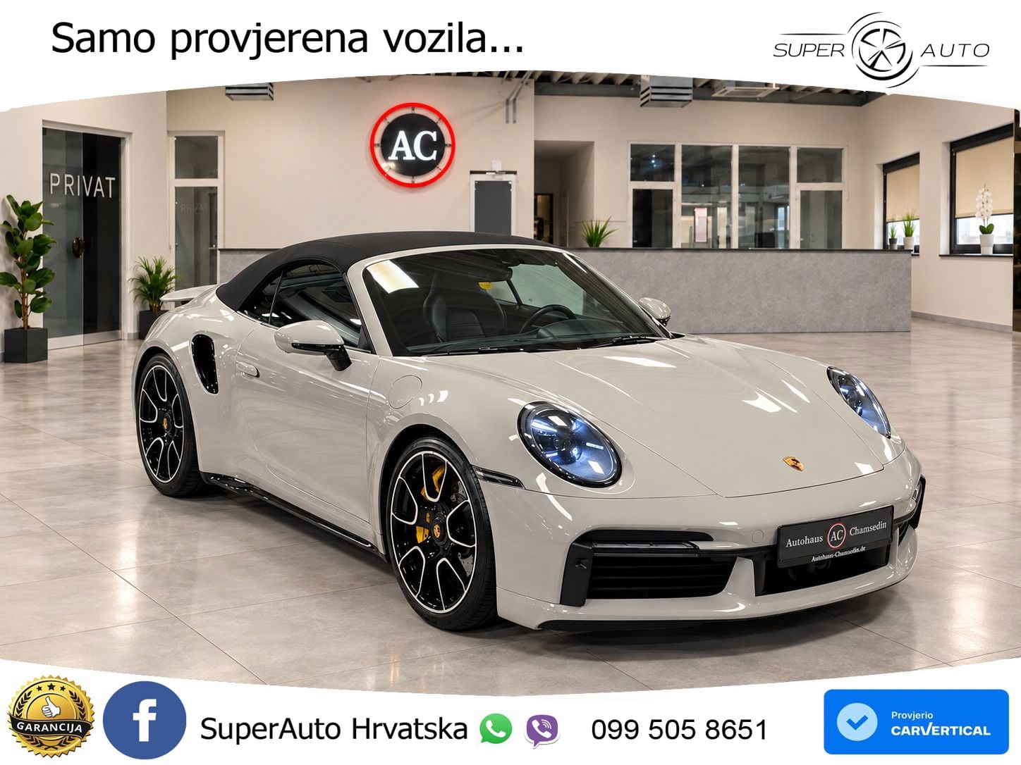 Porsche 911 Turbo S Cabriolet 3.8 (650 KS) PDK ZRAČNI+ACC+GR SJED+KAM