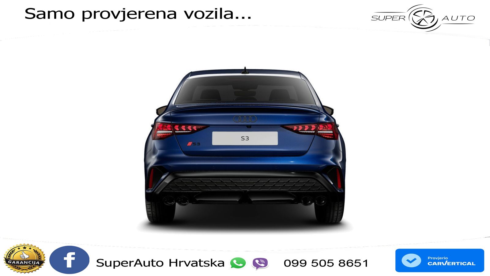 Audi S3 Limuzina 2.0 TFSI (333 KS) quattro S tronic LED+GR SJED+ACC